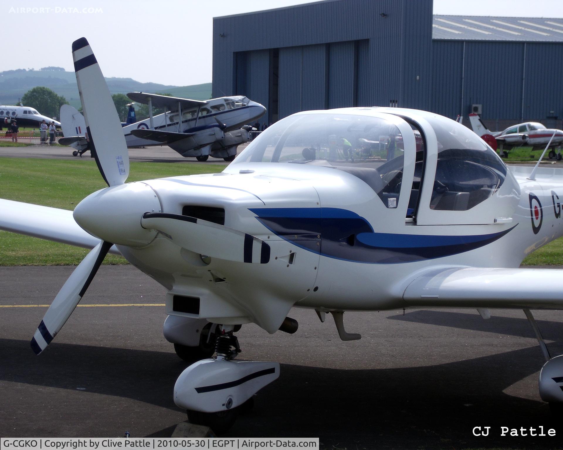 G-CGKO, 2009 Grob G-115E Tutor T1 C/N 82315/E, On display in the static park during the Heart of Scotland Airshow held at Perth (Scone) airfield EGPT