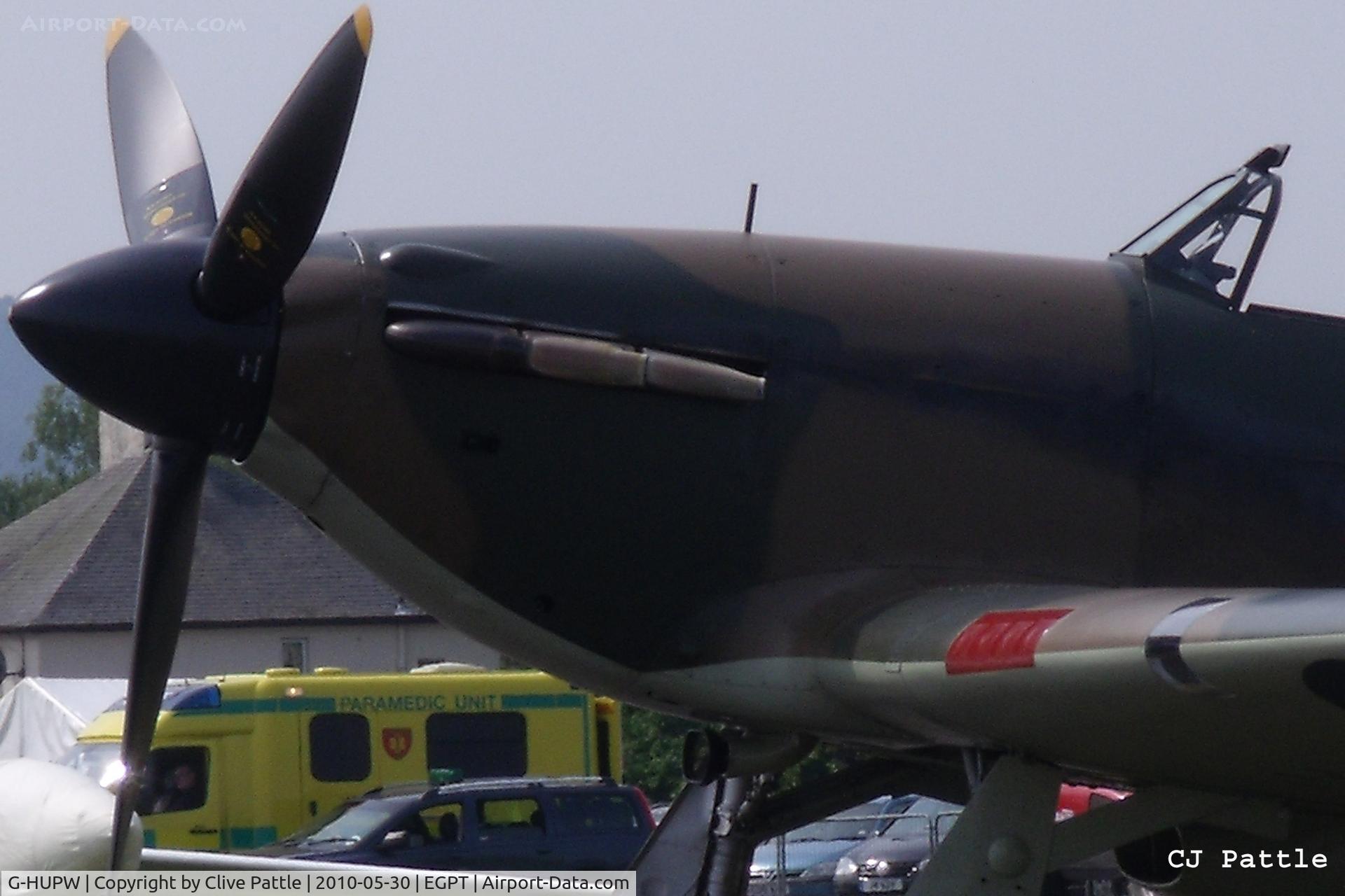 G-HUPW, 1940 Hawker Hurricane I C/N G592301, Close up nose detail - during the Heart of Scotland Airshow held at Perth (Scone) airfield EGPT