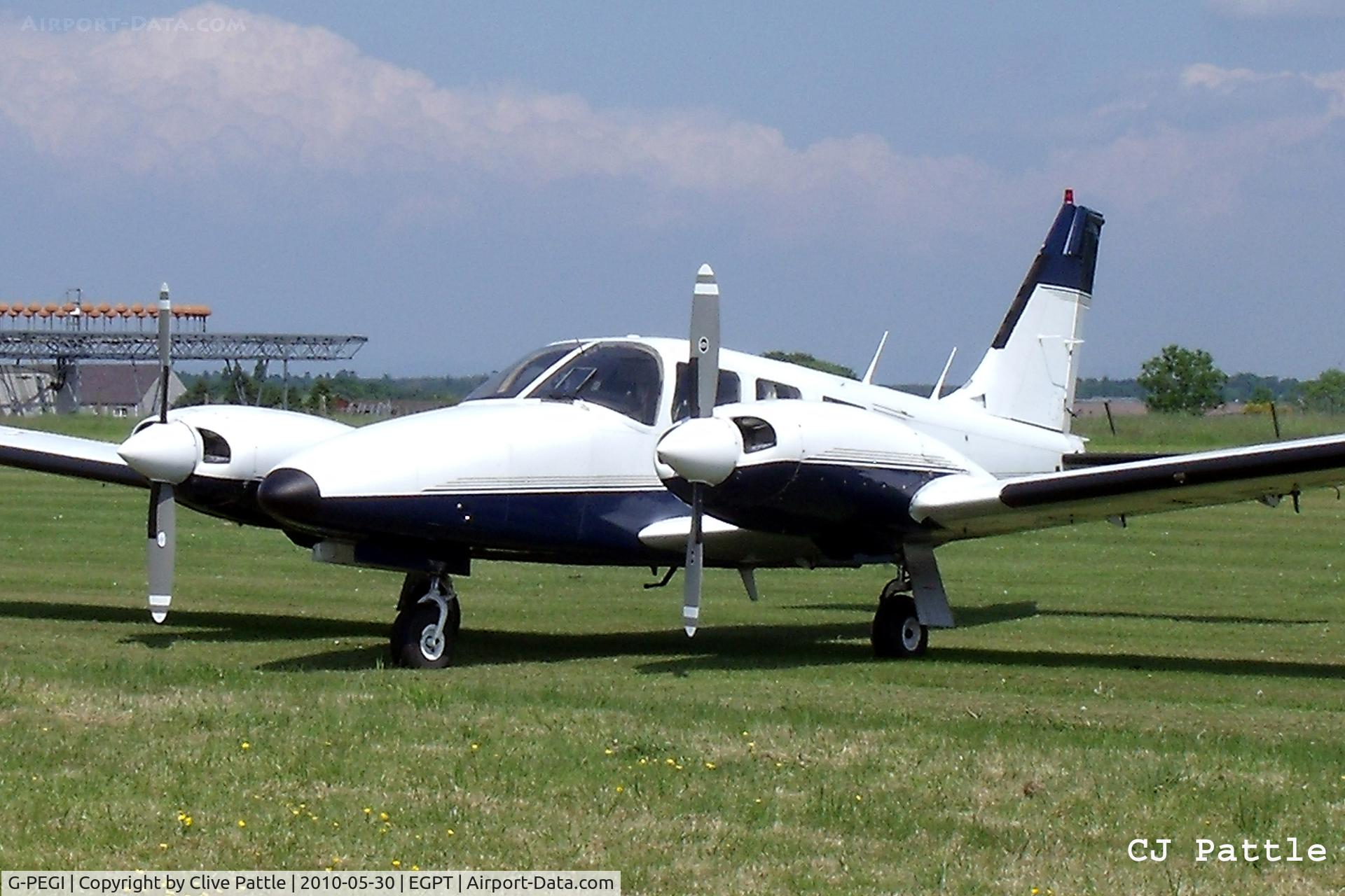 G-PEGI, 1979 Piper PA-34-200T Seneca II C/N 34-7970339, On display in the static park during the Heart of Scotland Airshow held at Perth (Scone) airfield EGPT