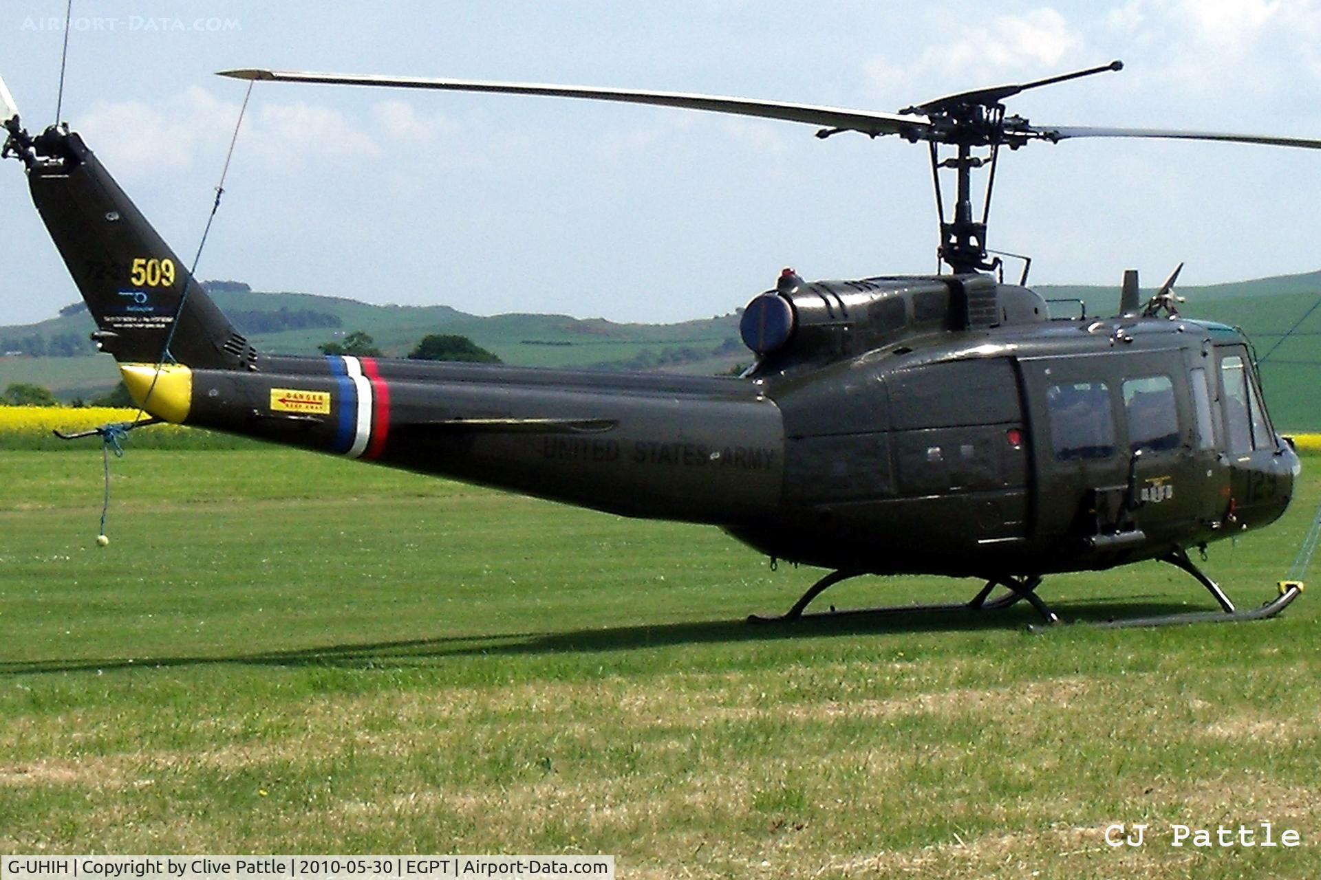 G-UHIH, 1972 Bell UH-1H Iroquois C/N 13208, On display in the static park during the Heart of Scotland Airshow held at Perth (Scone) airfield EGPT