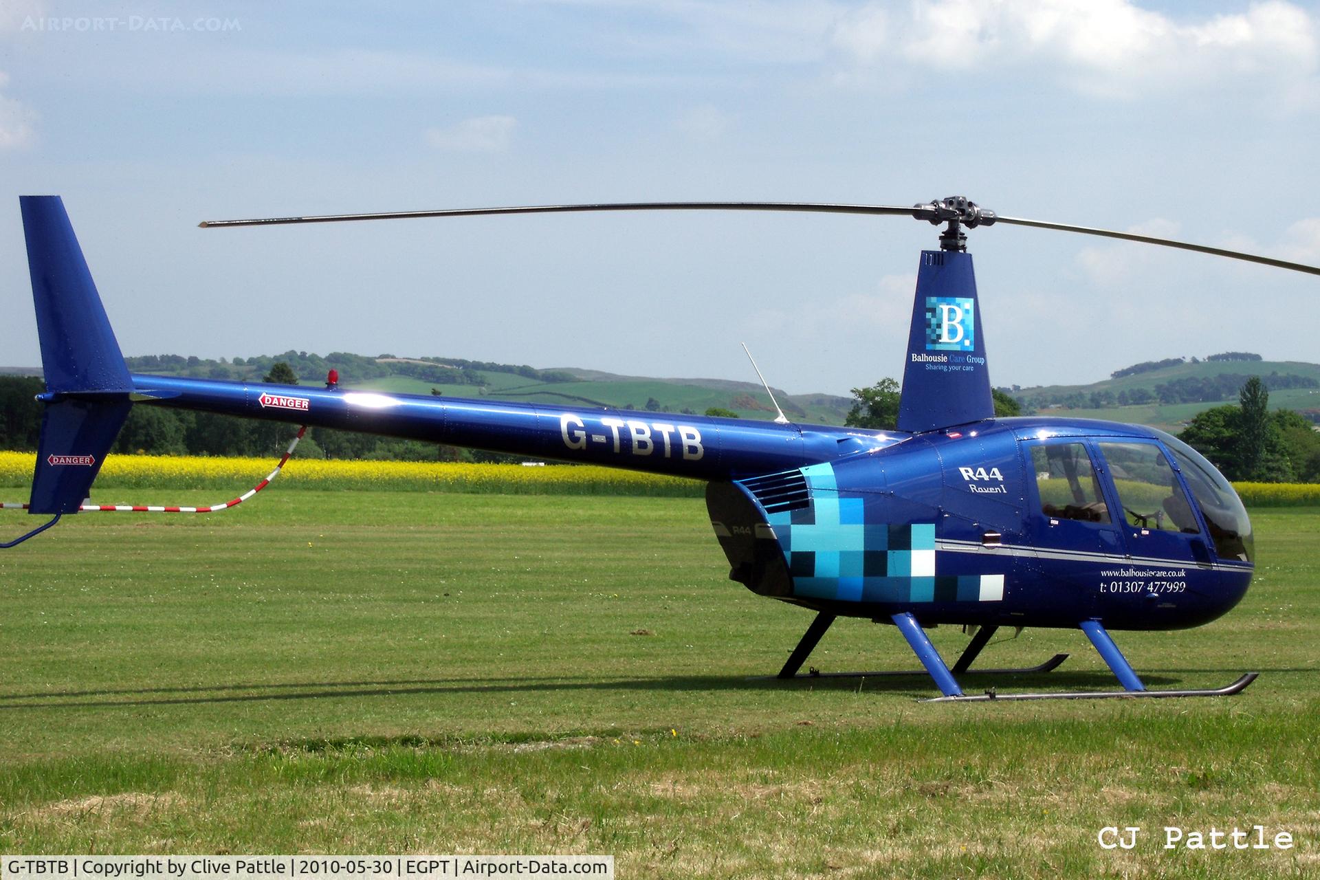 G-TBTB, 2006 Robinson R44 Raven C/N 1559, On display in the static park during the Heart of Scotland Airshow held at Perth (Scone) airfield EGPT