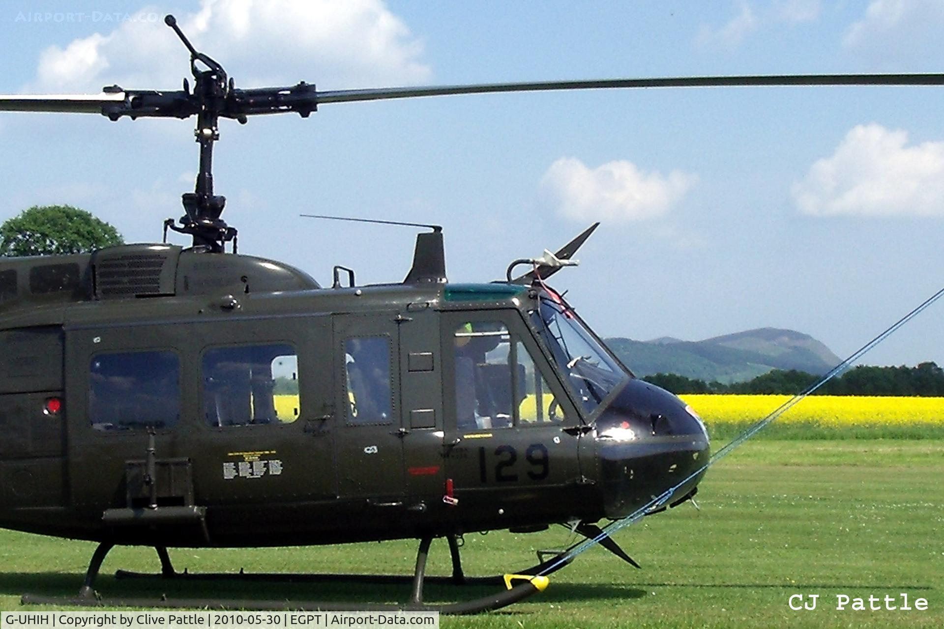 G-UHIH, 1972 Bell UH-1H Iroquois C/N 13208, Close up nose detail - On display in the static park during the Heart of Scotland Airshow held at Perth (Scone) airfield EGPT