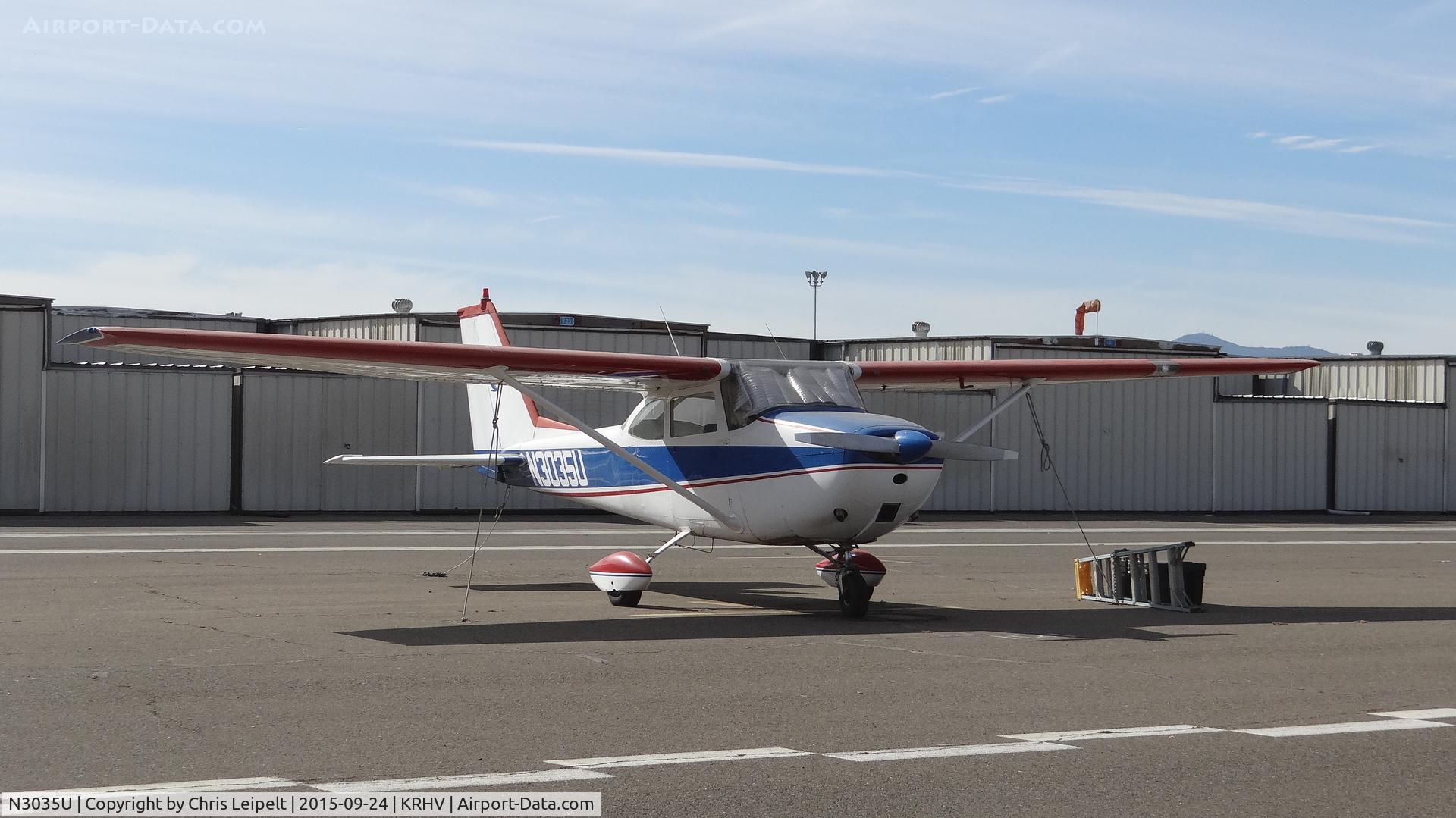 N3035U, 1963 Cessna 172E C/N 17250635, Locally-based 1963 Cessna 172E sitting at its tie down at Reid Hillview Airport, San Jose, CA.