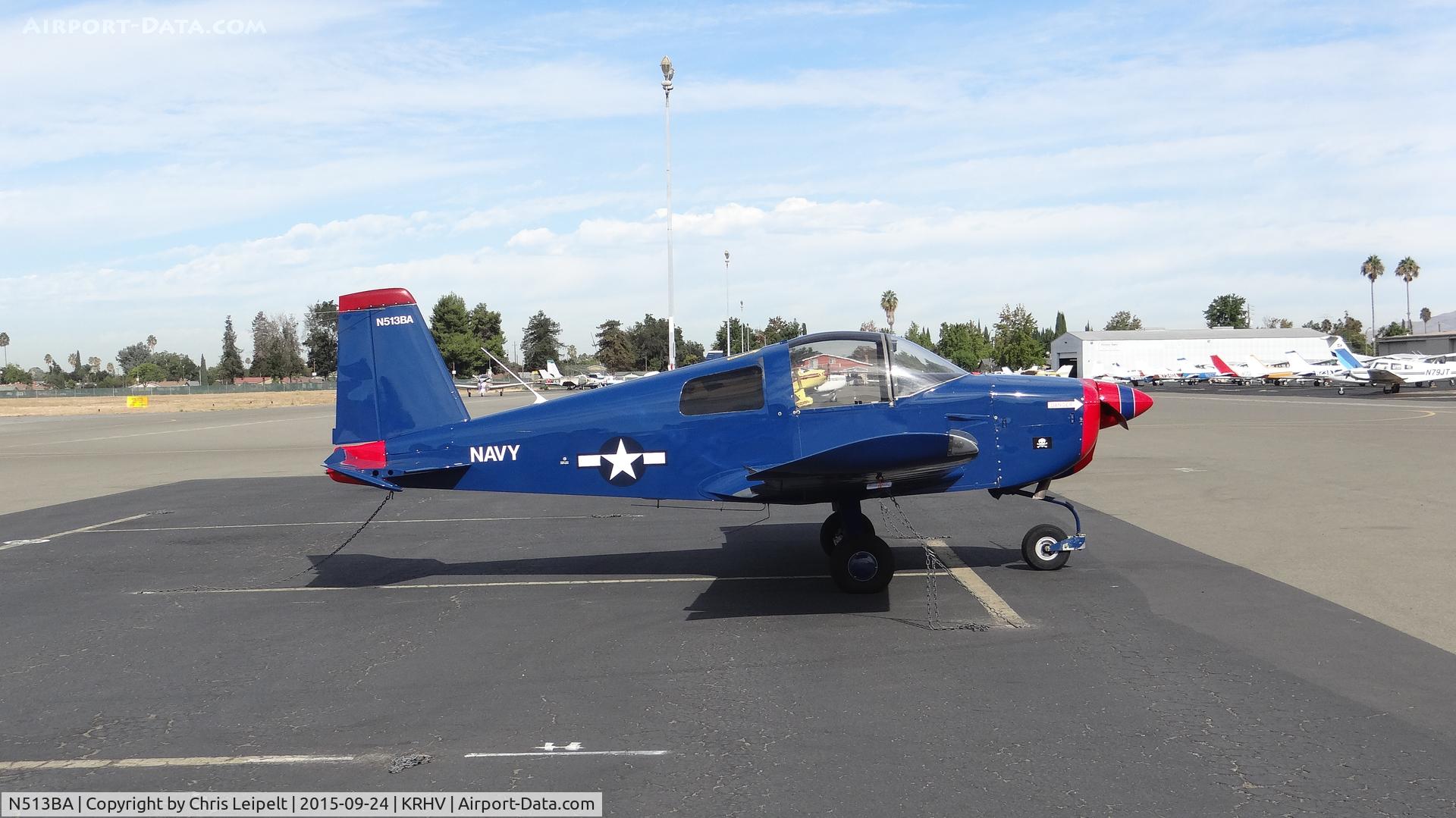 N513BA, 1972 American Aviation AA-1A Trainer C/N AA1A-0450, California-based 1972 American AA-1A sitting on the transient ramp at Reid Hillview Airport, San Jose, CA.