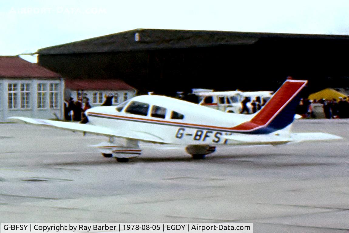 G-BFSY, 1977 Piper PA-28-181 Cherokee Archer II C/N 28-7890200, Piper PA-28-181 Archer II [28-7890200] RNAS Yeovilton~G 05/08/1978. From a slide.