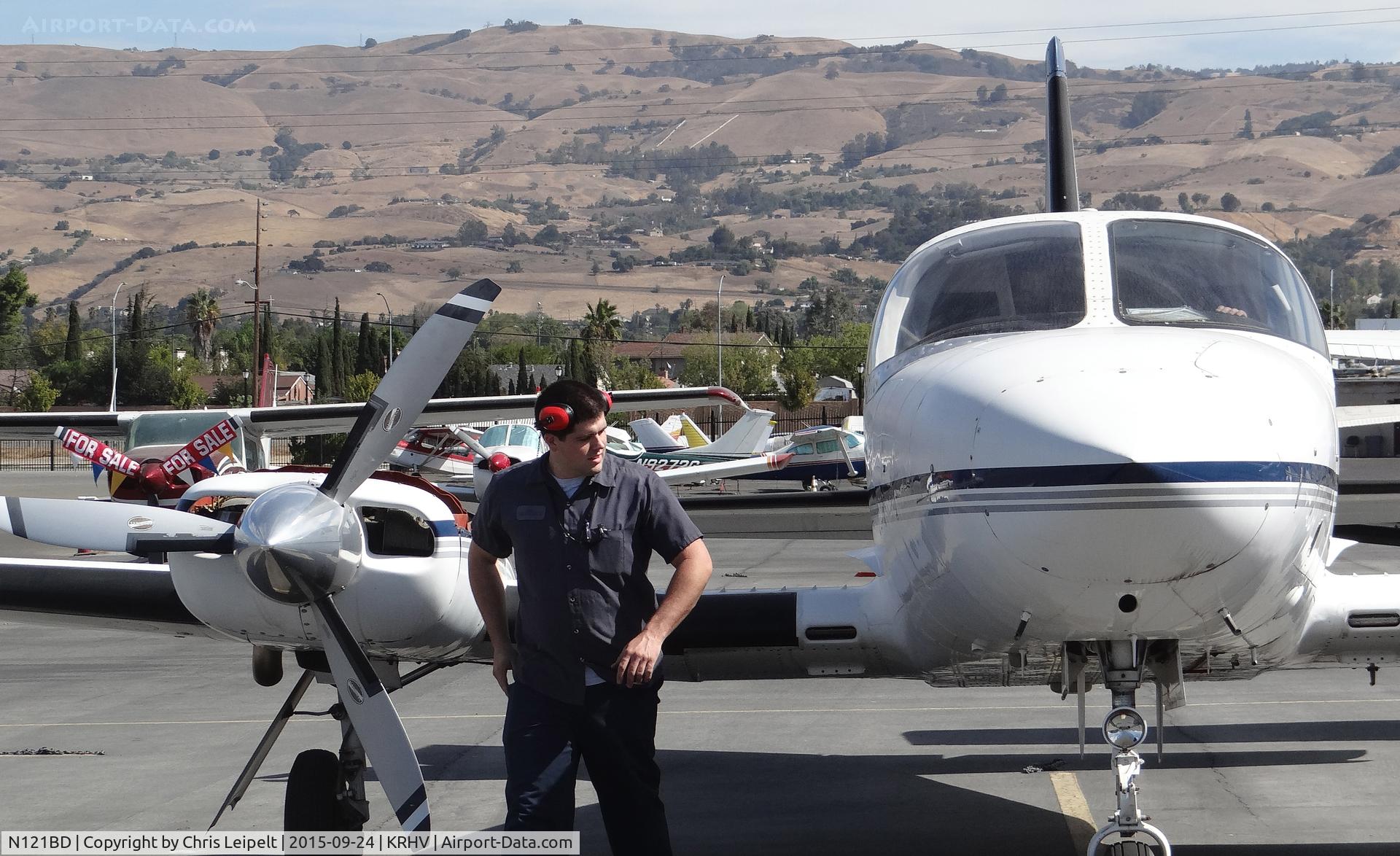 N121BD, 1979 Cessna 414A Chancellor C/N 414A0297, Locally-based 1979 Cessna 414A preparing for first start up since 2009 at Reid Hillview Airport, San Jose, CA. Mechanic said, 