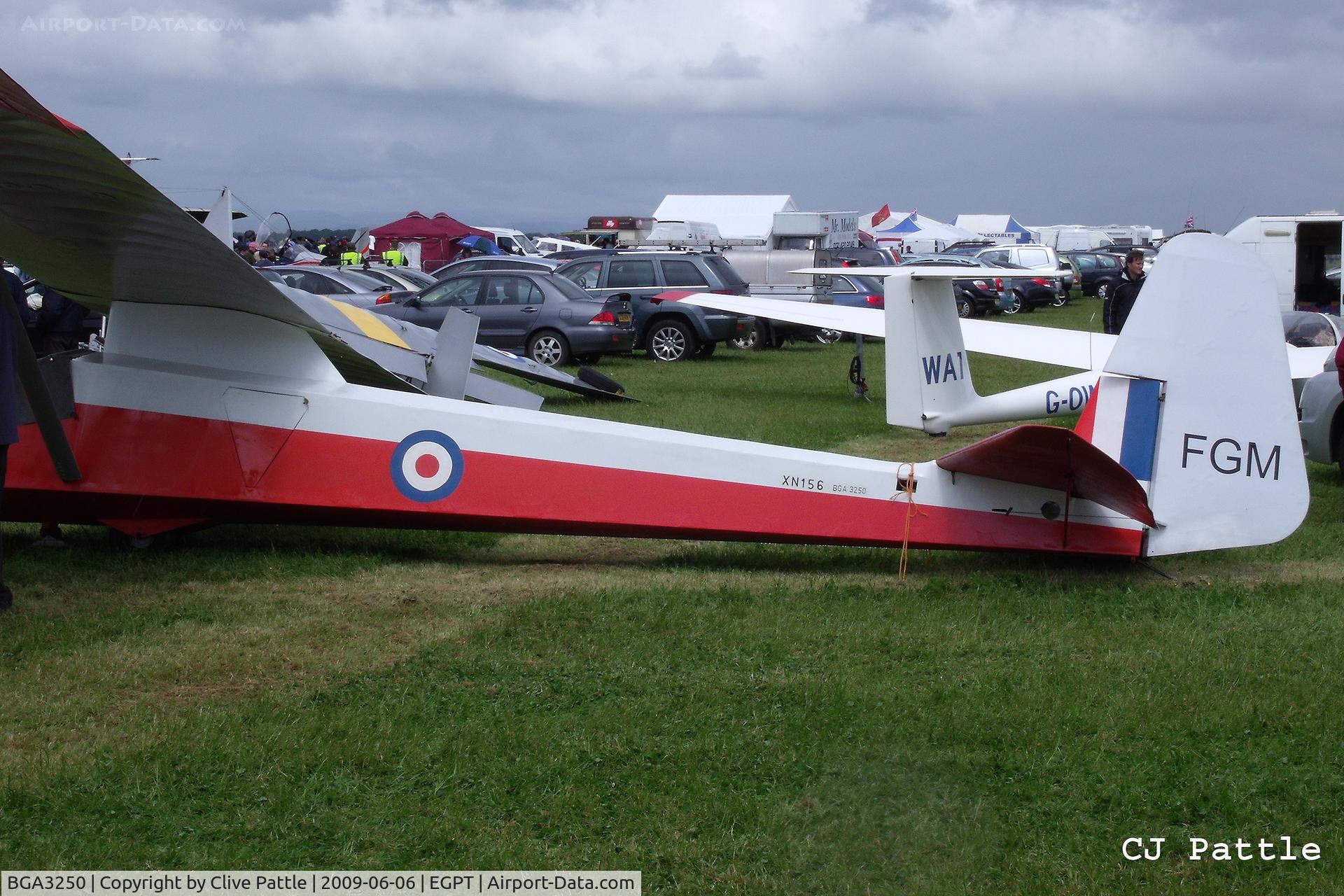 BGA3250, Slingsby T-21B Sedbergh C/N 1160, On display in the static park during the Heart of Scotland Airshow held at Perth (Scone) airfield EGPT