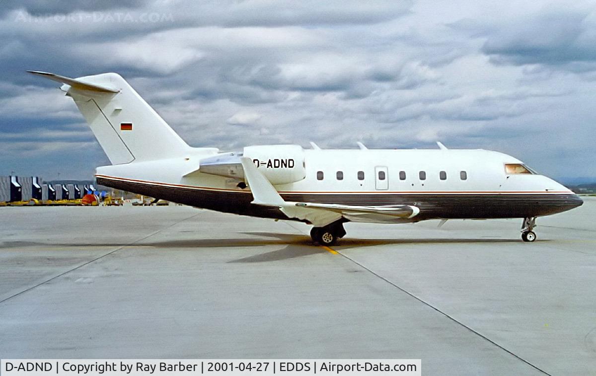 D-ADND, 1998 Bombardier Challenger 604 (CL-600-2B16) C/N 5403, Canadair CL.604 Challenger [5403] Stuttgart~D 27/04/2001