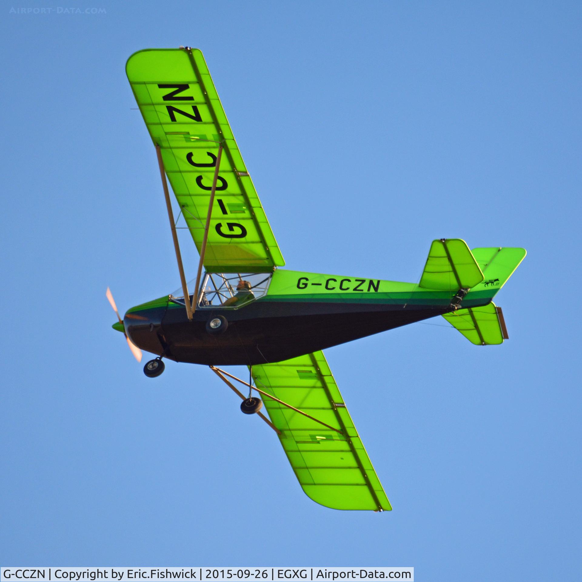 G-CCZN, 2005 Rans S-6ES Coyote II C/N PFA 204-14275, 44. G-CCZN departing The Yorkshire Air Show, Church Fenton, Sept. 2015.
