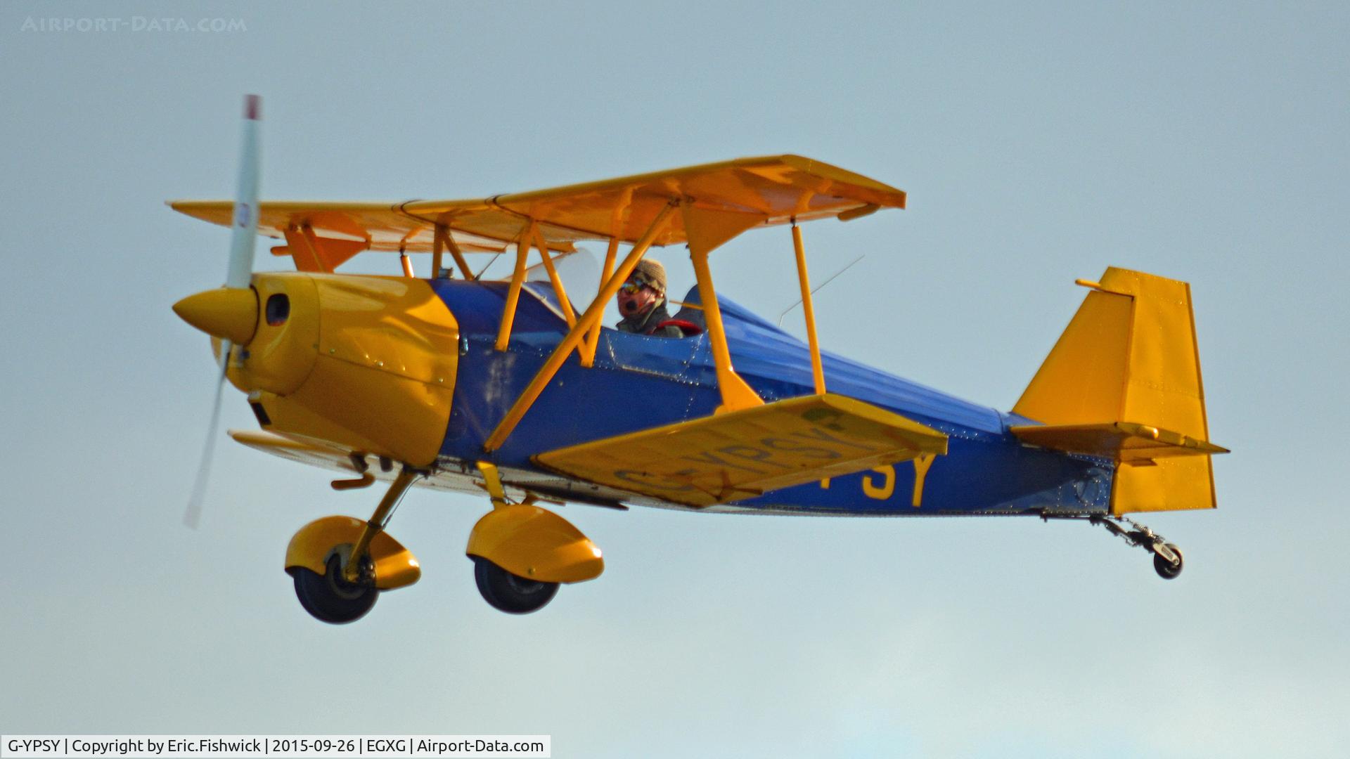 G-YPSY, 1988 Andreasson BA-4B C/N PFA 038-10352, 43. G-YPSY departing The Yorkshire Air Show, Church Fenton, Sept. 2015.