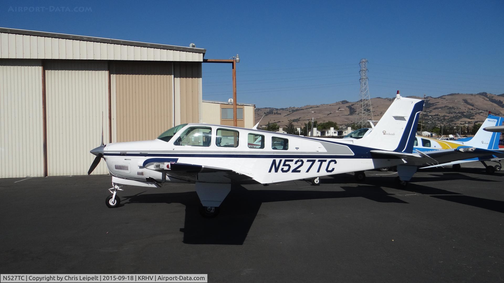 N527TC, 1991 Beech B36TC Bonanza C/N EA-527, Locally-based 1991 Beechcraft B36TC Bonanza back at the Lafferty Aircraft Sales hangar at Reid Hillview Airport, San Jose, CA.