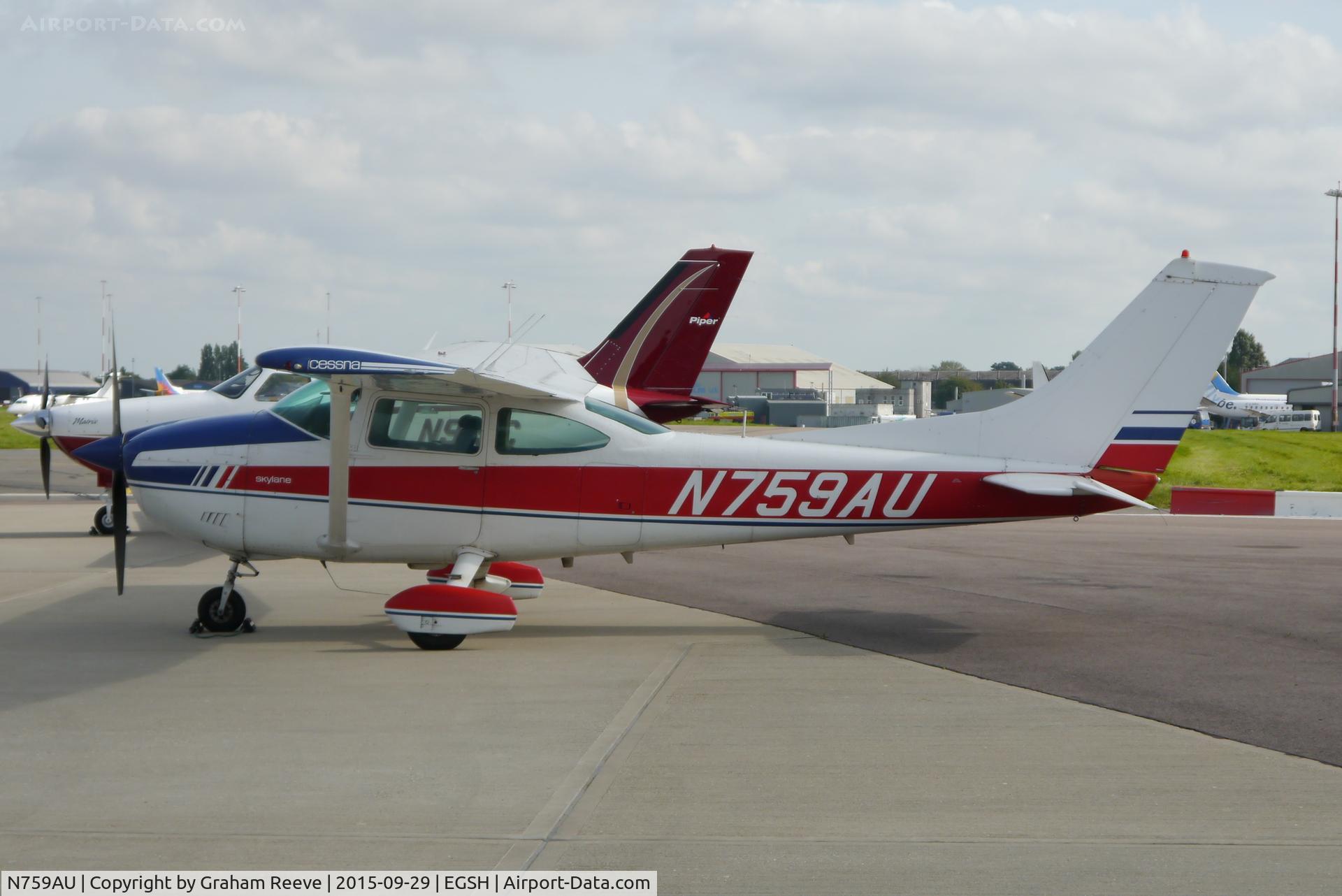 N759AU, 1977 Cessna 182Q Skylane C/N 182-65846, Parked at Norwich.