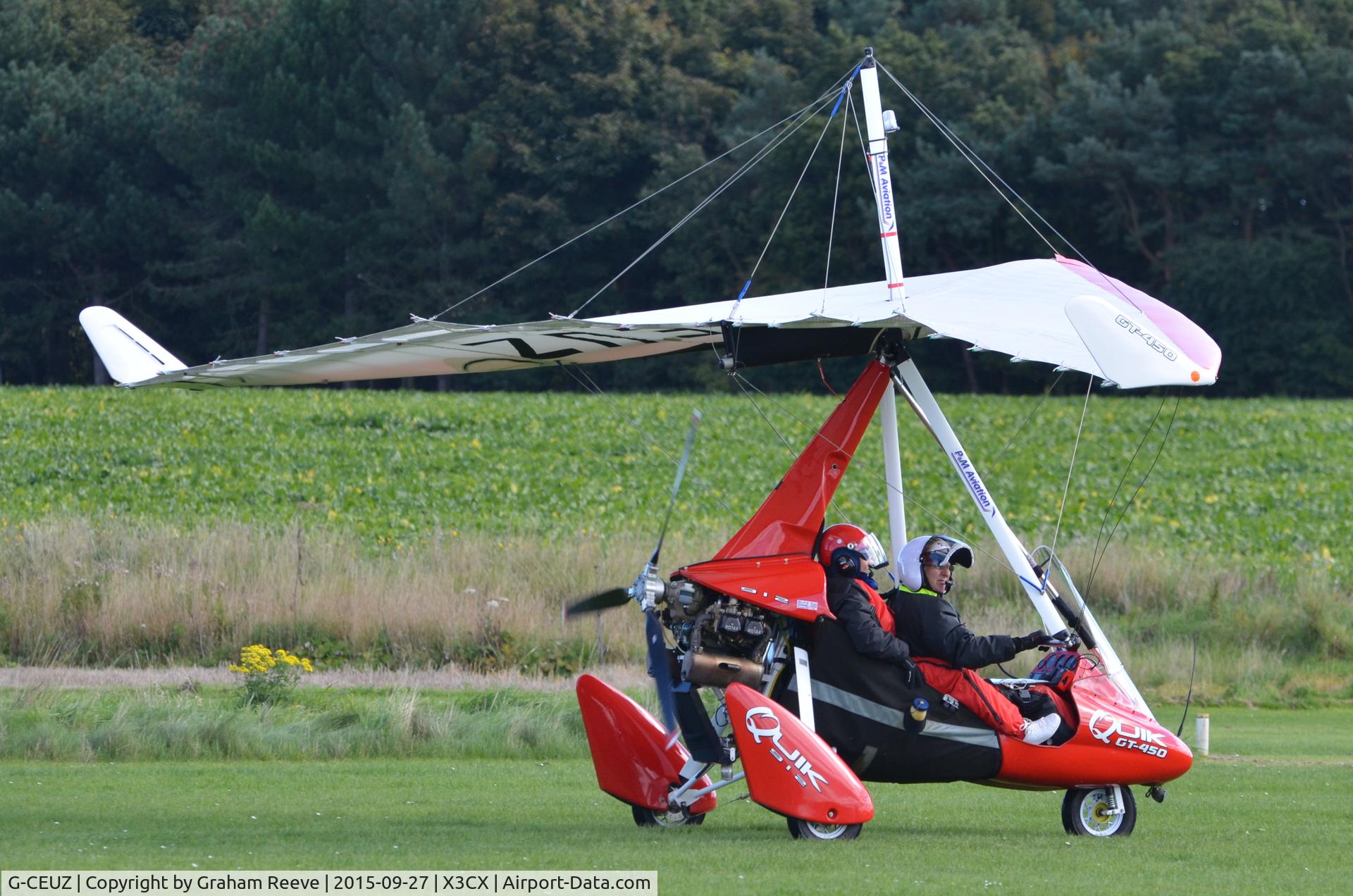 G-CEUZ, 2007 P&M Aviation Quik GT450 C/N 8321, About to depart from Northrepps.