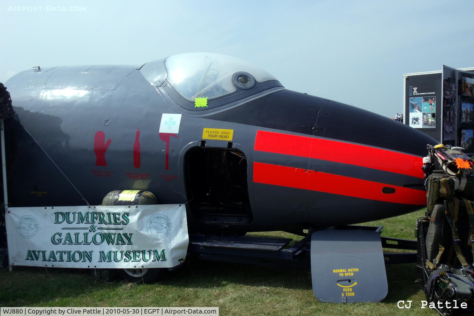 WJ880, 1955 English Electric Canberra T.4 C/N 71360, Cockpit section displayed by the Dumfries and Galloway Aviation Museum at the Heart of Scotland Airshow held at Perth (Scone) airfield EGPT