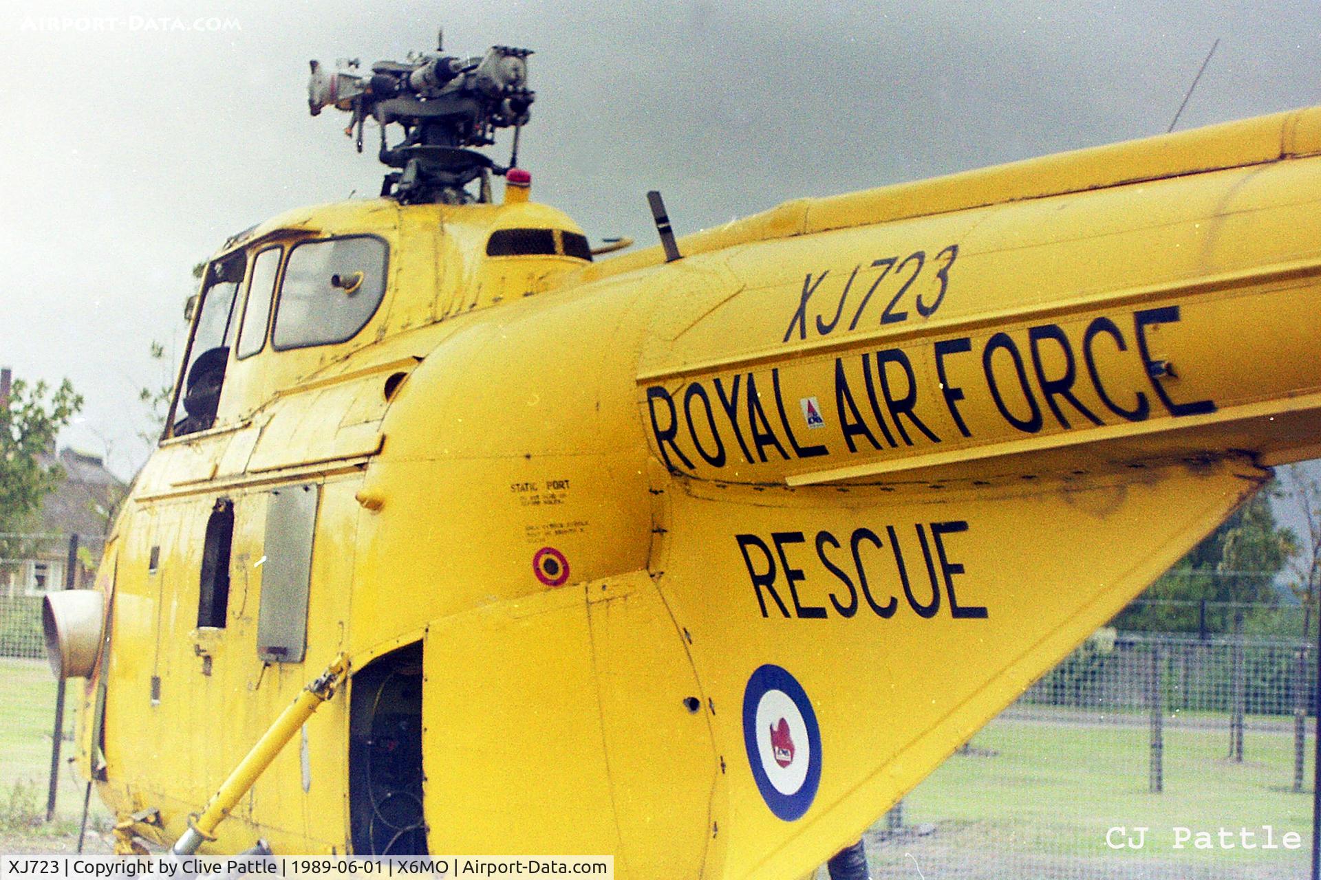 XJ723, 1955 Westland Whirlwind HAR.10 C/N WA94, Scanned from negative - apols for poor quality. A/c pictured at the HQ of 2288 (Montrose) Sqn ATC, shortly after acquisition from the local Offshore Trg Base (now Petrofac). A/c later loaned to Montrose Aerodrome Museum Society.