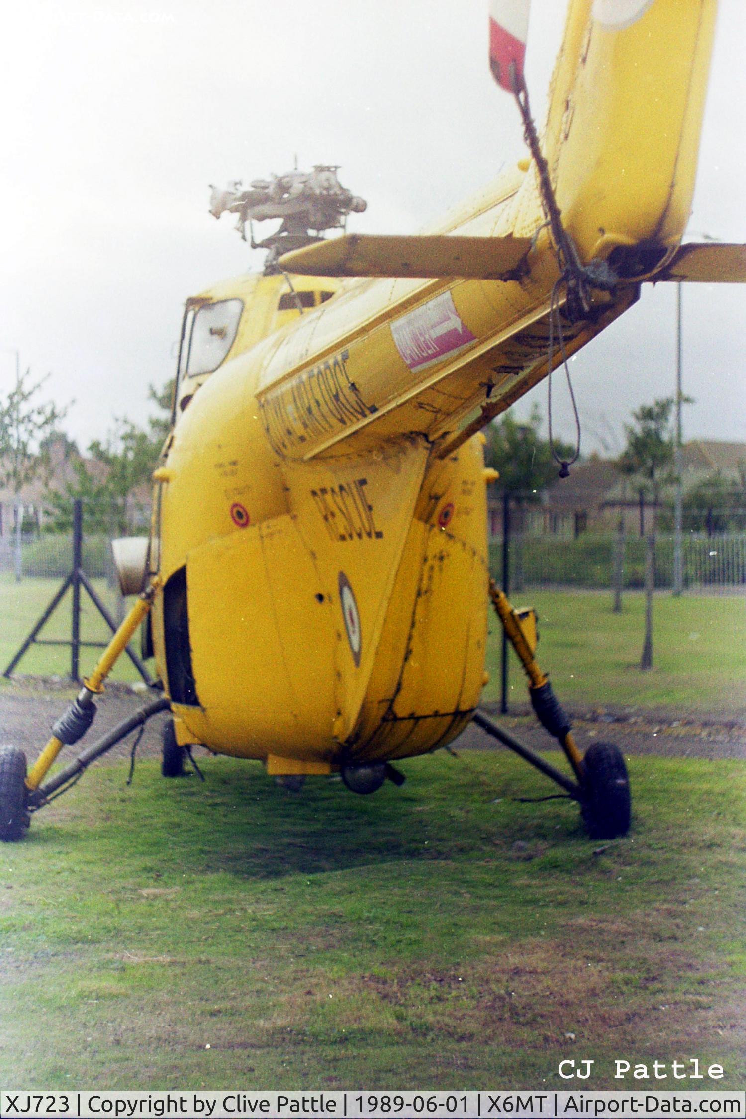XJ723, 1955 Westland Whirlwind HAR.10 C/N WA94, Scanned from negative - apols for poor quality. A/c pictured at the HQ of 2288 (Montrose) Sqn ATC, shortly after acquisition from the local Offshore Trg Base (now Petrofac). A/c later loaned to Montrose Aerodrome Museum Society.