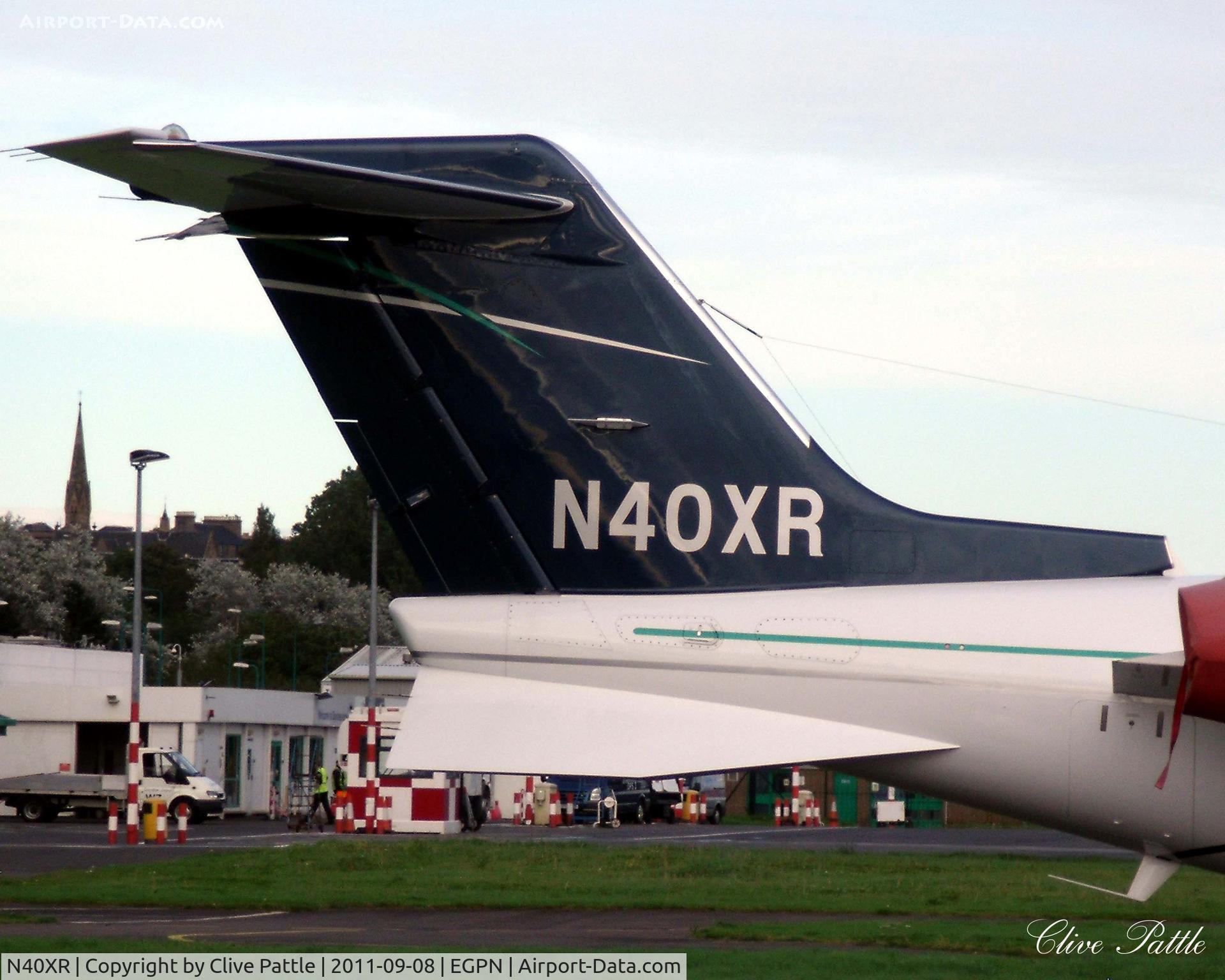 N40XR, 2005 Learjet 45 C/N 2028, Parked up at Dundee Riverside Airport EGPN
