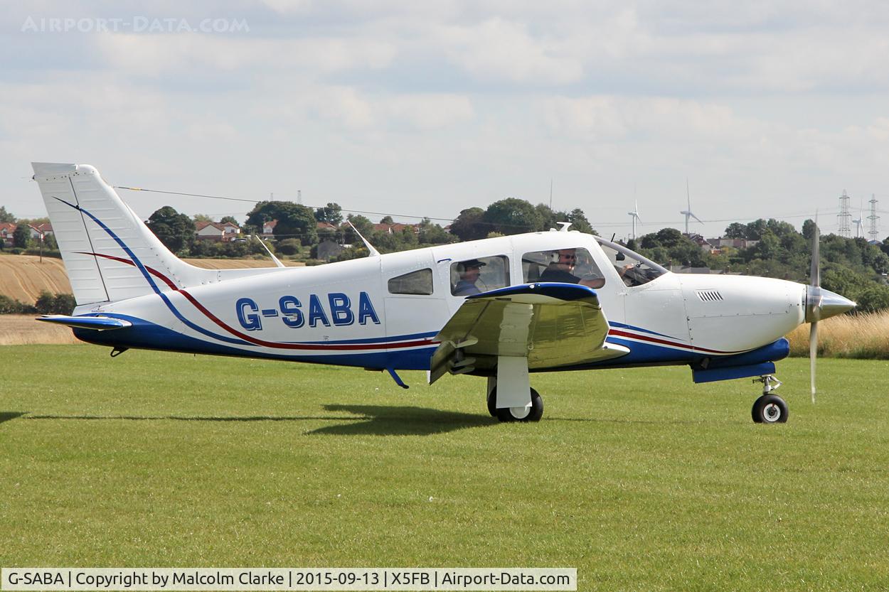 G-SABA, 1977 Piper PA-28R-201T Cherokee Arrow III C/N 28R-7703268, PA-28R-201T Turbo Arrow III at Fishburn Airfield, September 13th 2015.