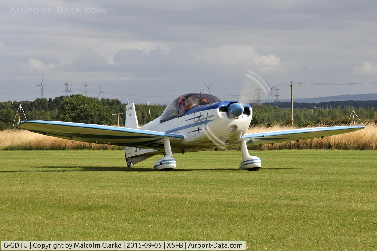 G-GDTU, 1983 Mudry CAP-10B C/N 193, Mudry CAP-10B taxies in at Fishburn Airfield, September 5th 2015.