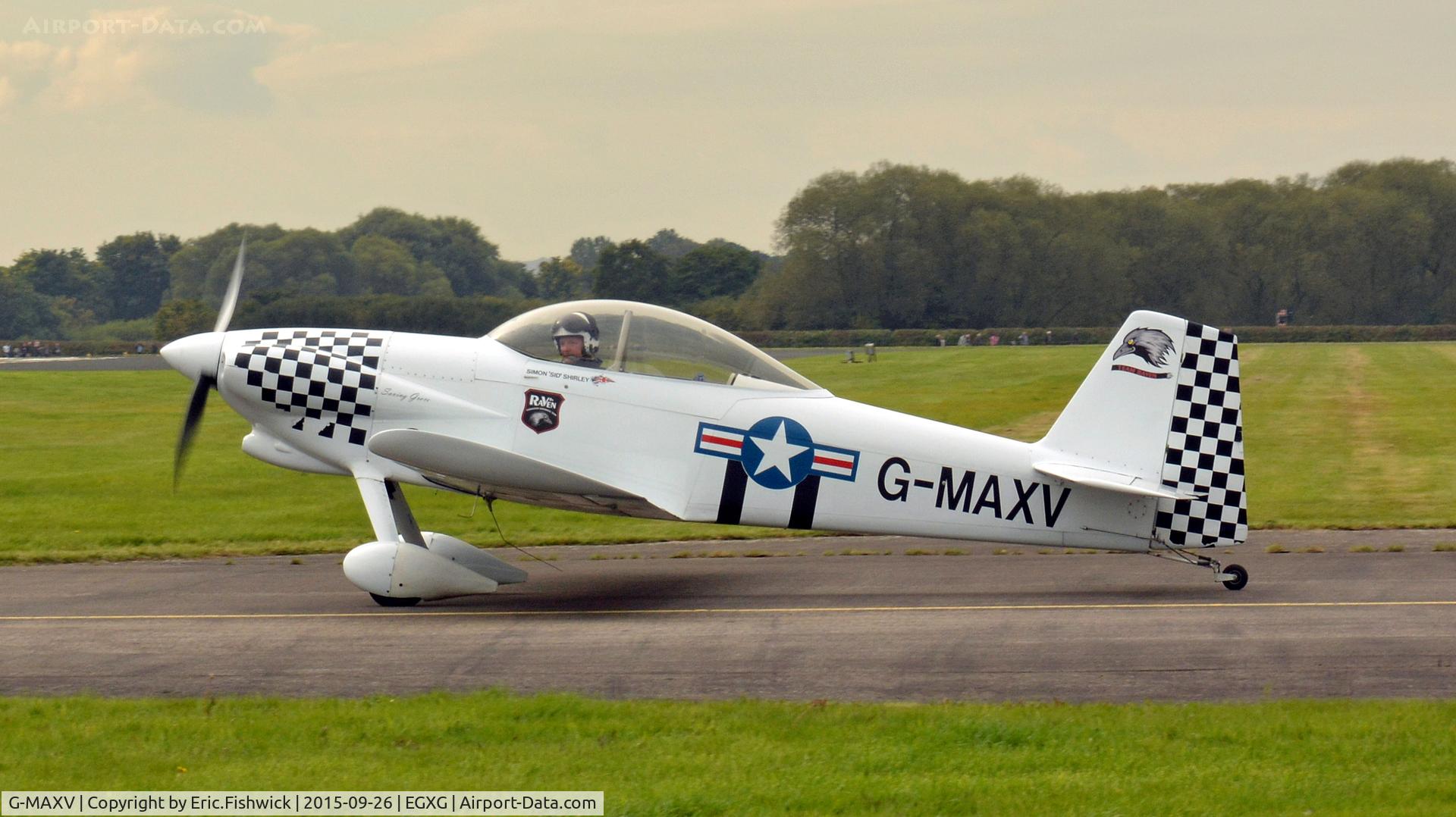 G-MAXV, 2000 Vans RV-4 C/N PFA 181-13266, 1. G-MAXV at The Yorkshire Air Show, Church Fenton, Sept. 2015.