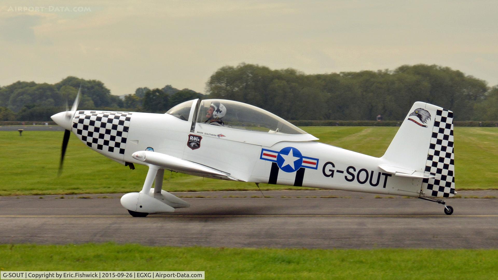 G-SOUT, 2006 Vans RV-8 C/N PFA 303-13295, 1. G-SOUT at The Yorkshire Air Show, Church Fenton, Sept. 2015.