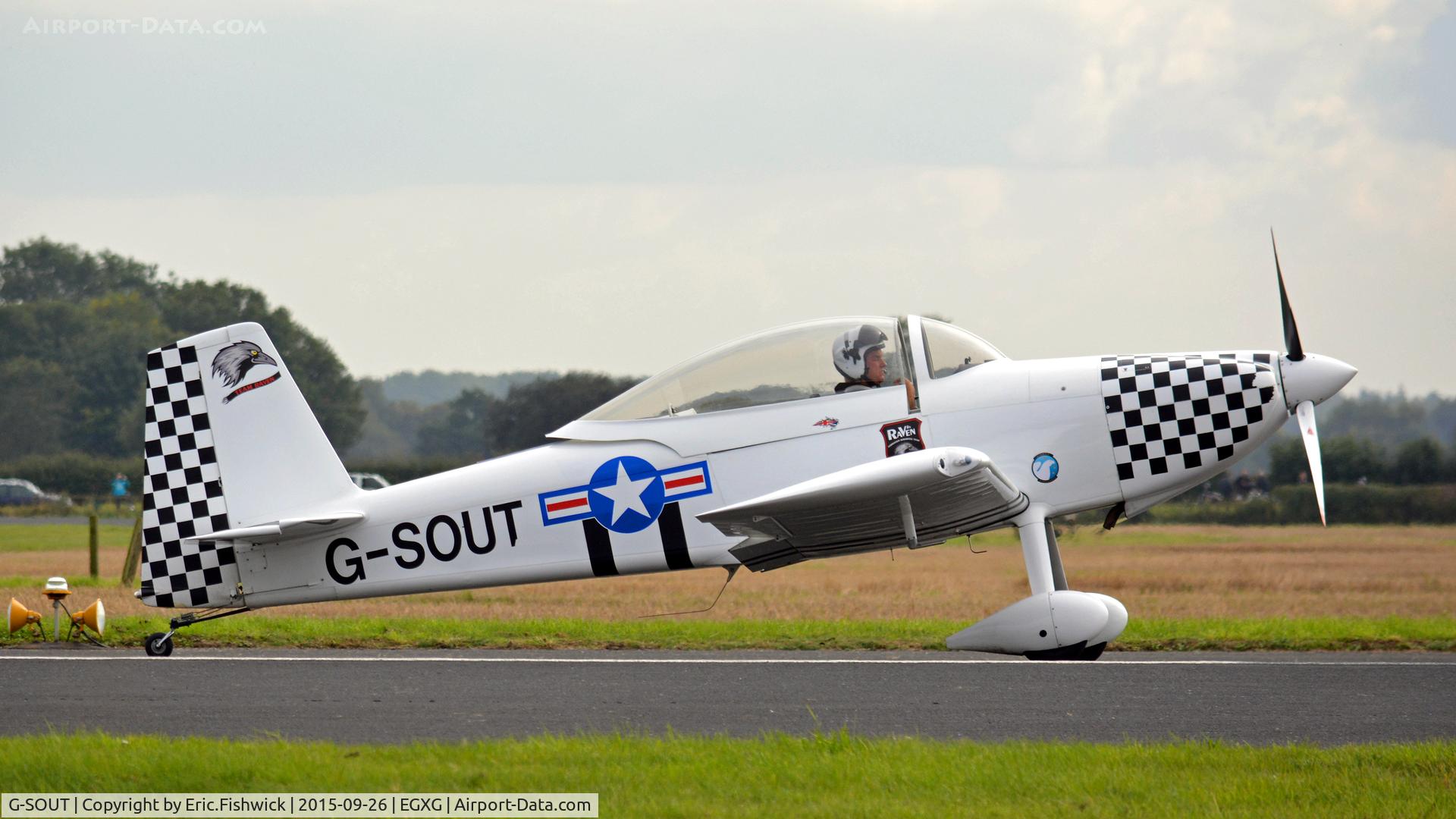 G-SOUT, 2006 Vans RV-8 C/N PFA 303-13295, x. G-SOUT at The Yorkshire Air Show, Church Fenton, Sept. 2015.