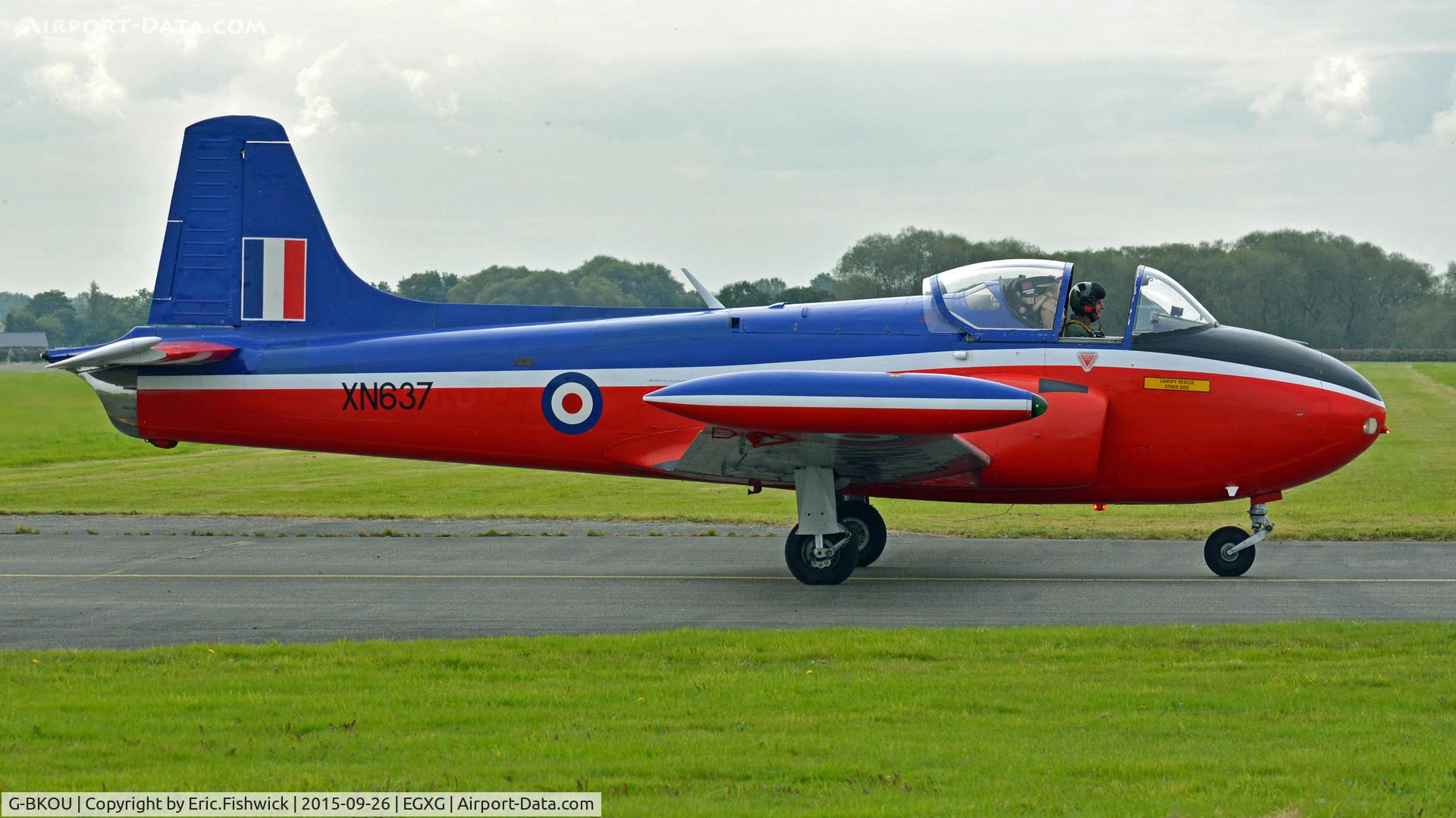 G-BKOU, 1961 Hunting P-84 Jet Provost T.3 C/N PAC/W/13901, 2. XN637 at The Yorkshire Air Show, Church Fenton, Sept. 2015.