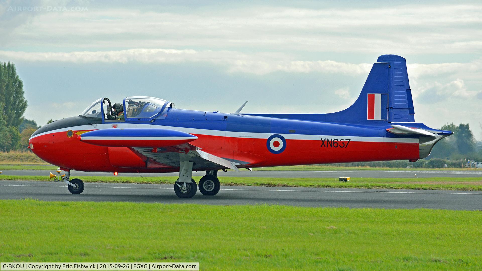 G-BKOU, 1961 Hunting P-84 Jet Provost T.3 C/N PAC/W/13901, 1. G-BKOU at The Yorkshire Air Show, Church Fenton, Sept. 2015.