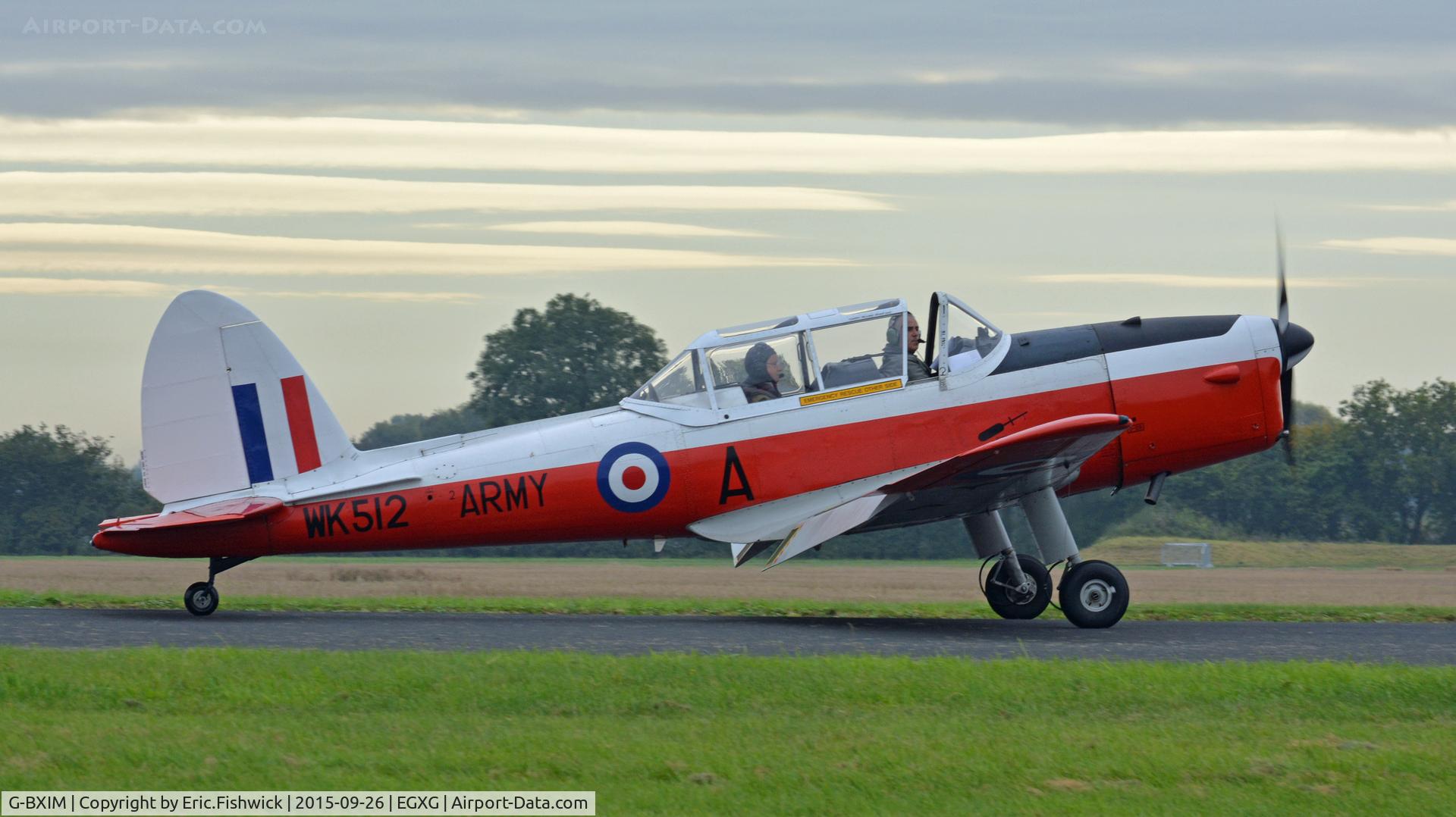 G-BXIM, 1951 De Havilland DHC-1 Chipmunk 22 C/N C1/0548, 2. WK512 arriving at The Yorkshire Air Show, Church Fenton, Sept. 2015.