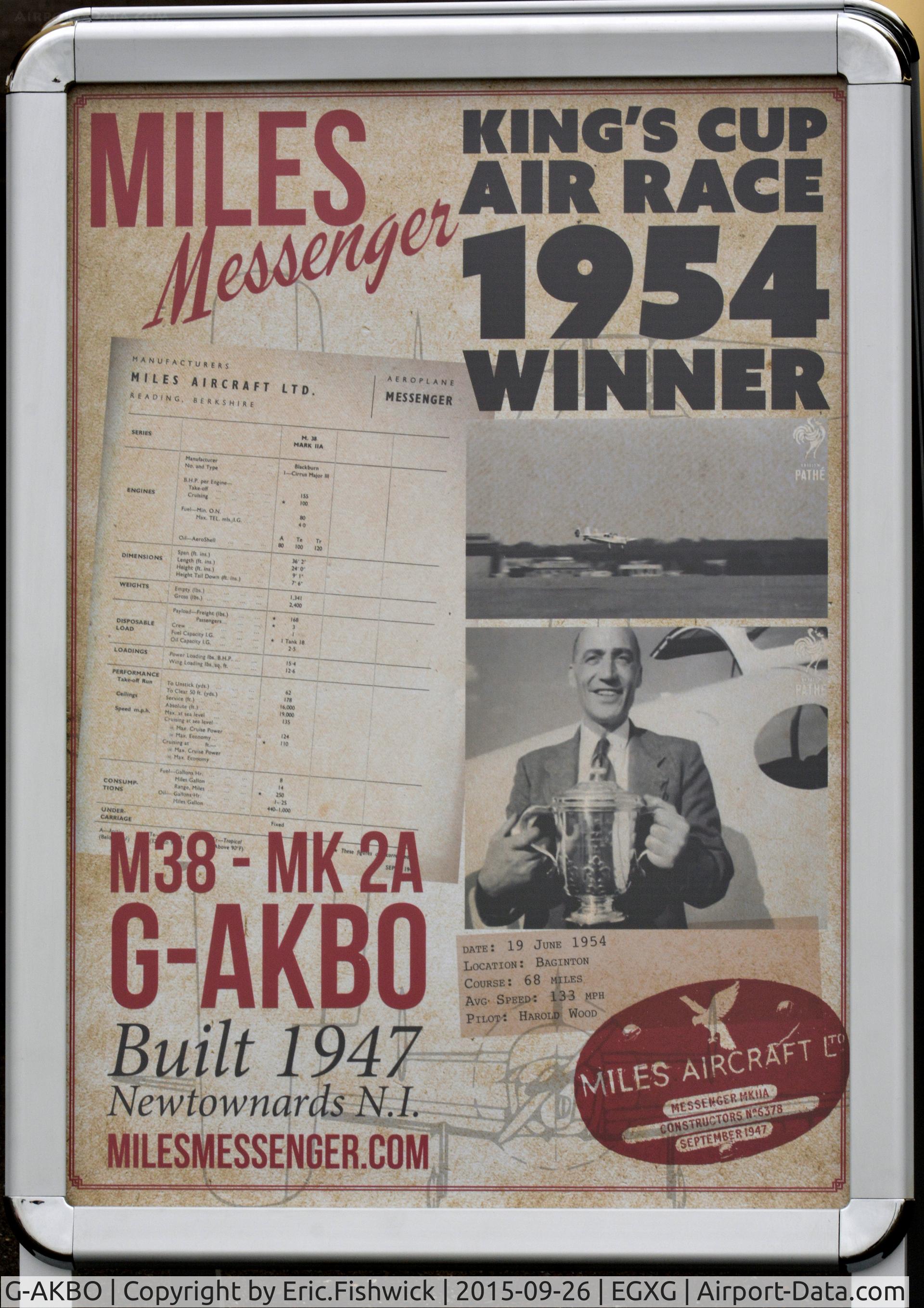 G-AKBO, 1947 Miles M38 Messenger 2A C/N 6378, 4. G-AKBO - Infosheet.