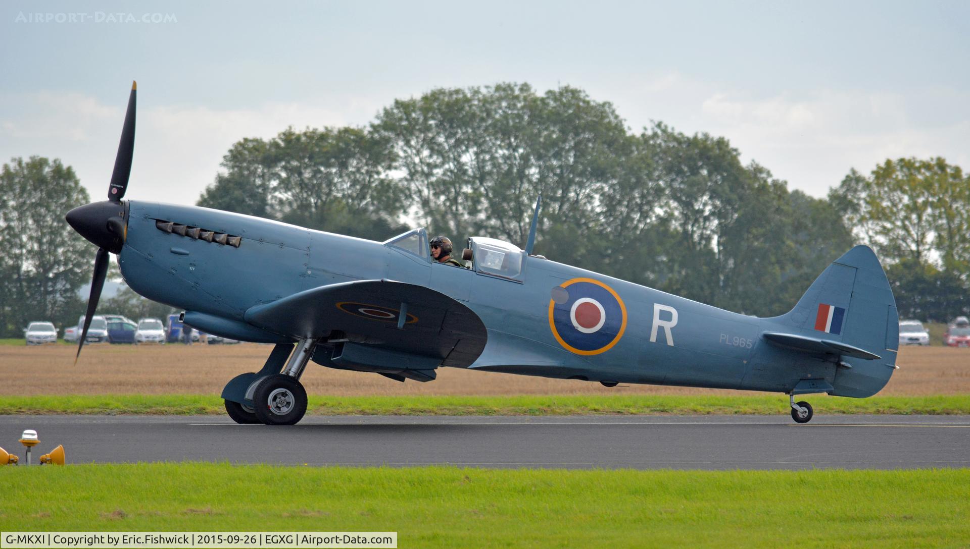 G-MKXI, 1944 Supermarine 365 Spitfire PR.XI C/N 6S/504719, 1. PL965 preparing to display at The Yorkshire Air Show, Church Fenton, Sept. 2015.