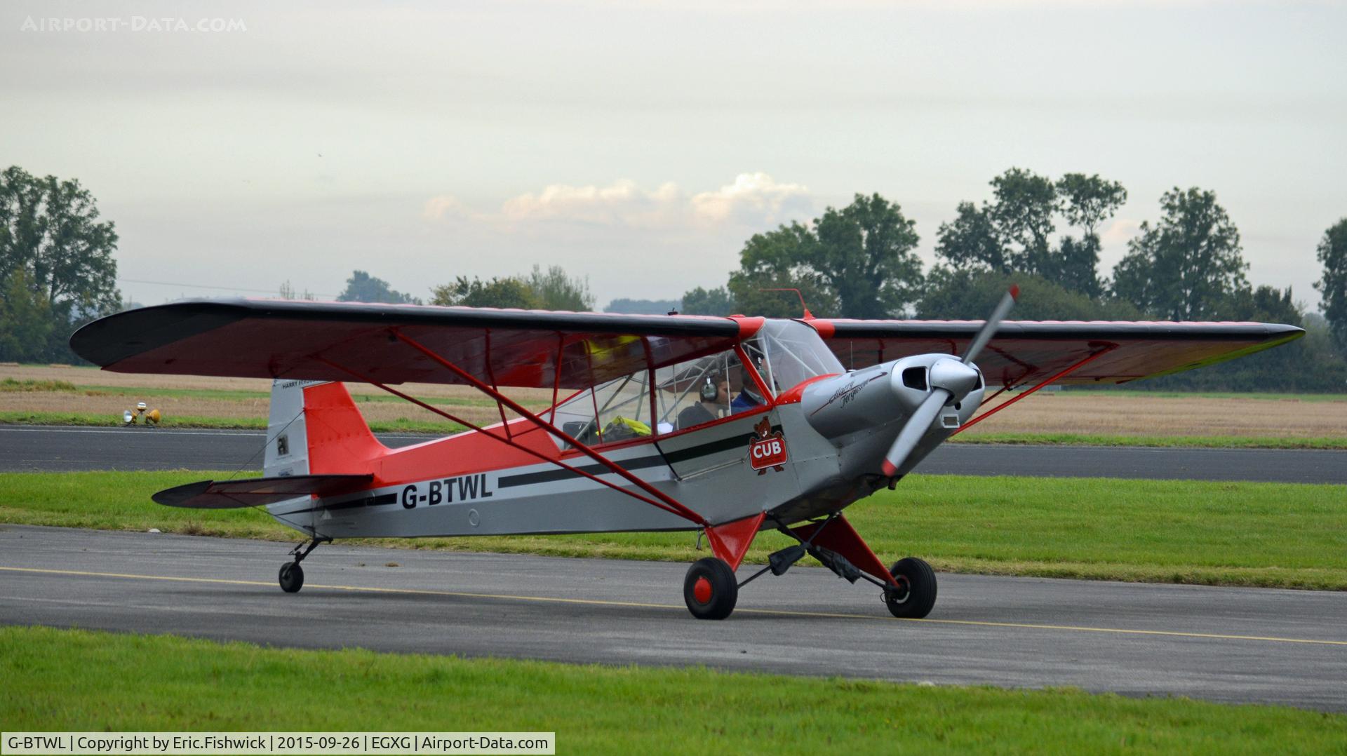 G-BTWL, 1992 Wag-Aero Sport Trainer C/N PFA 108-10893, 3. G-BTWL arriving at The Yorkshire Air Show, Church Fenton, Sept. 2015.