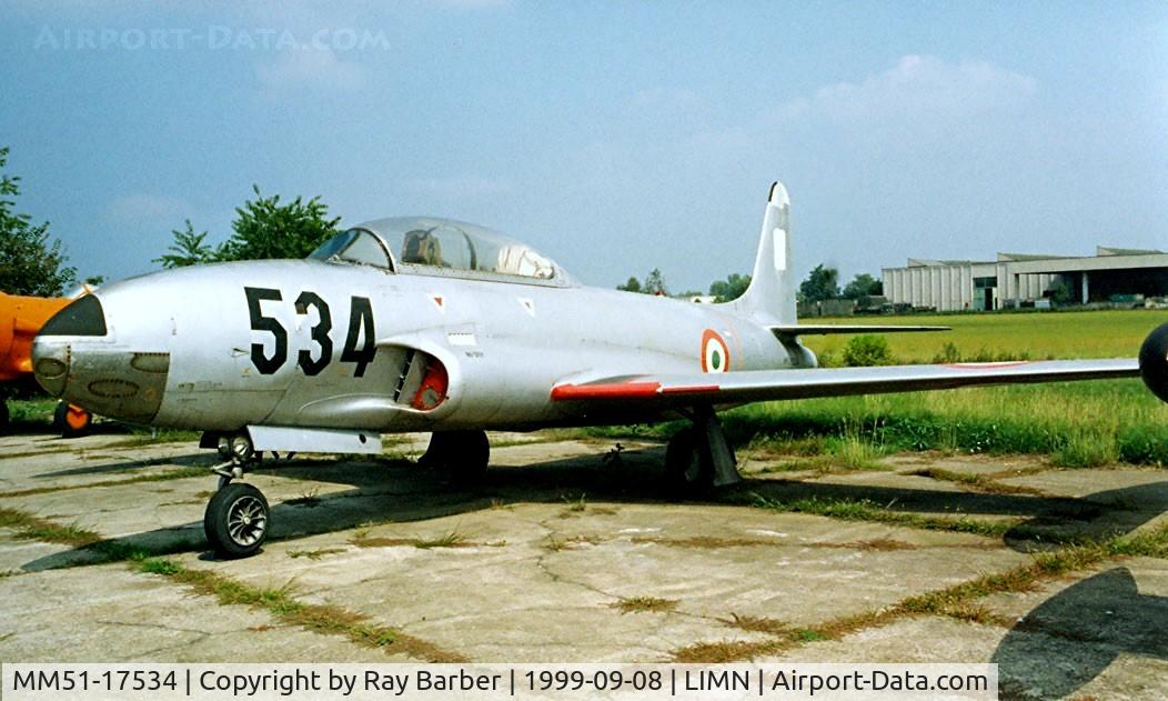 MM51-17534, 1951 Lockheed T-33A Shooting Star C/N 580-7594, Lockheed T-33A Shooting Star [580-7594] (Italian Air Force) Cameri-Novari~I 08/09/1999