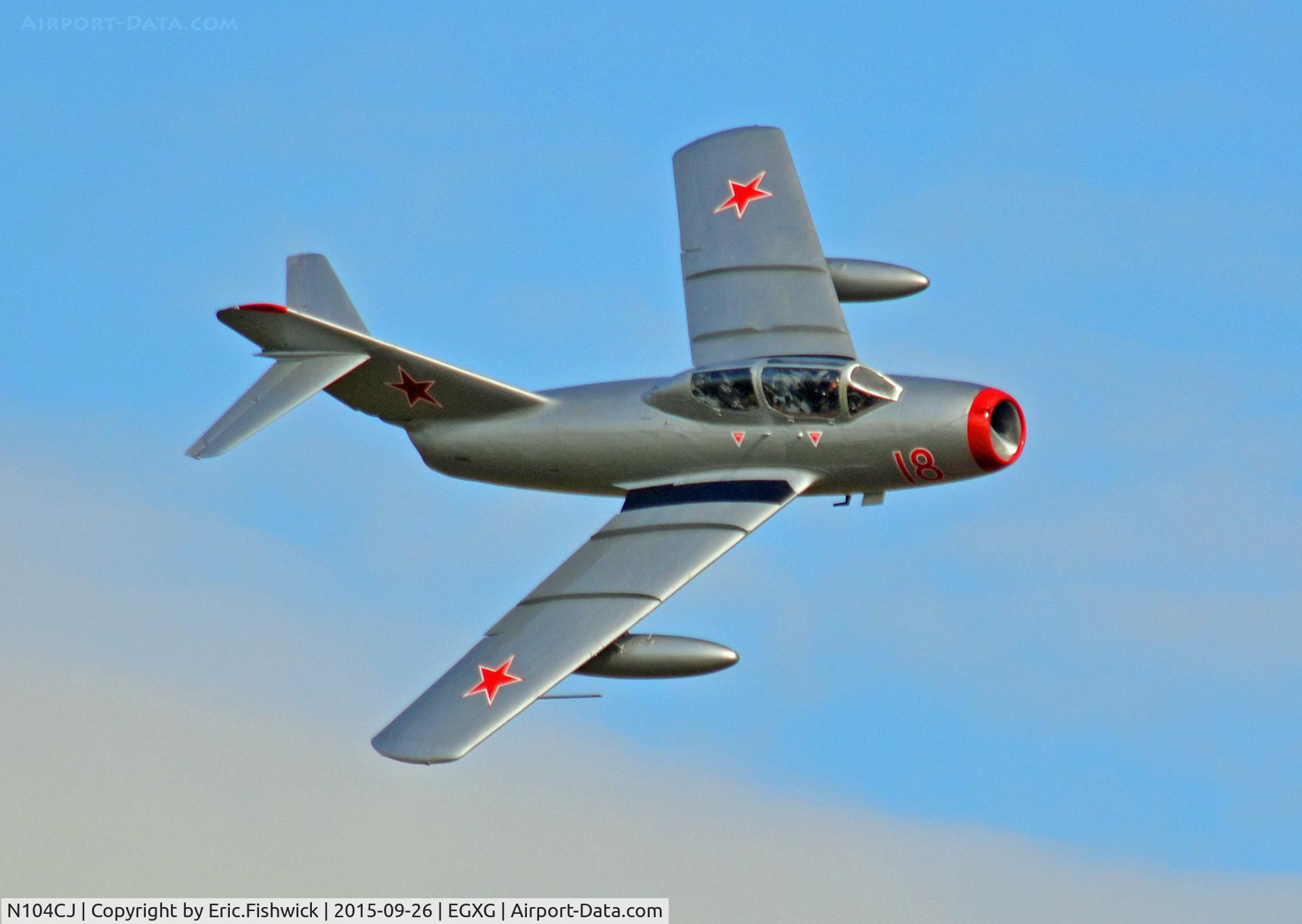 N104CJ, 1952 PZL-Mielec SBLim-2 (MiG-15UTI) C/N 1A01004, 43. N104CJ in display mode at The Yorkshire Air Show, Church Fenton, Sept. 2015.