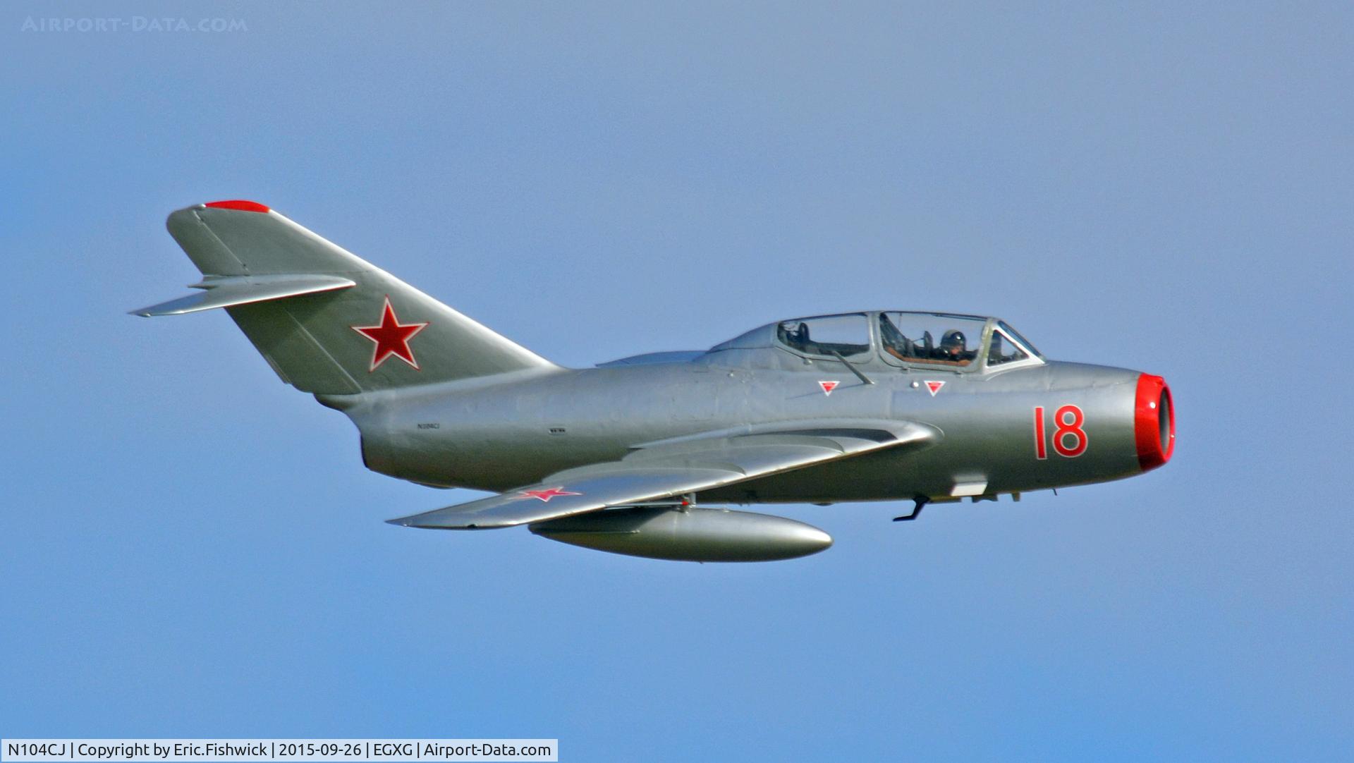N104CJ, 1952 PZL-Mielec SBLim-2 (MiG-15UTI) C/N 1A01004, 42. N104CJ in display mode at The Yorkshire Air Show, Church Fenton, Sept. 2015.