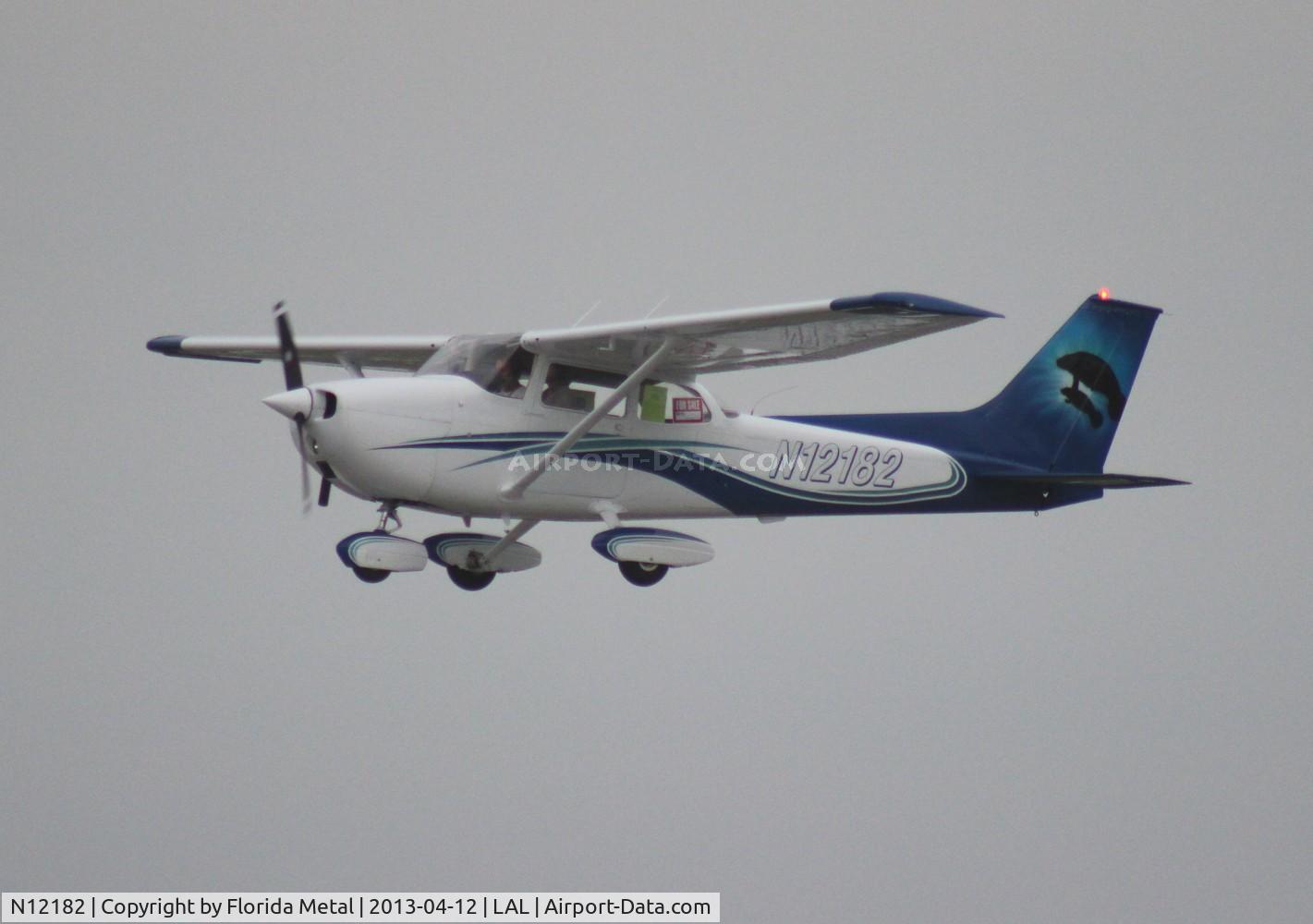 N12182, 1973 Cessna 172M C/N 17261866, Cessna 172M with a manatee picture on the tail
