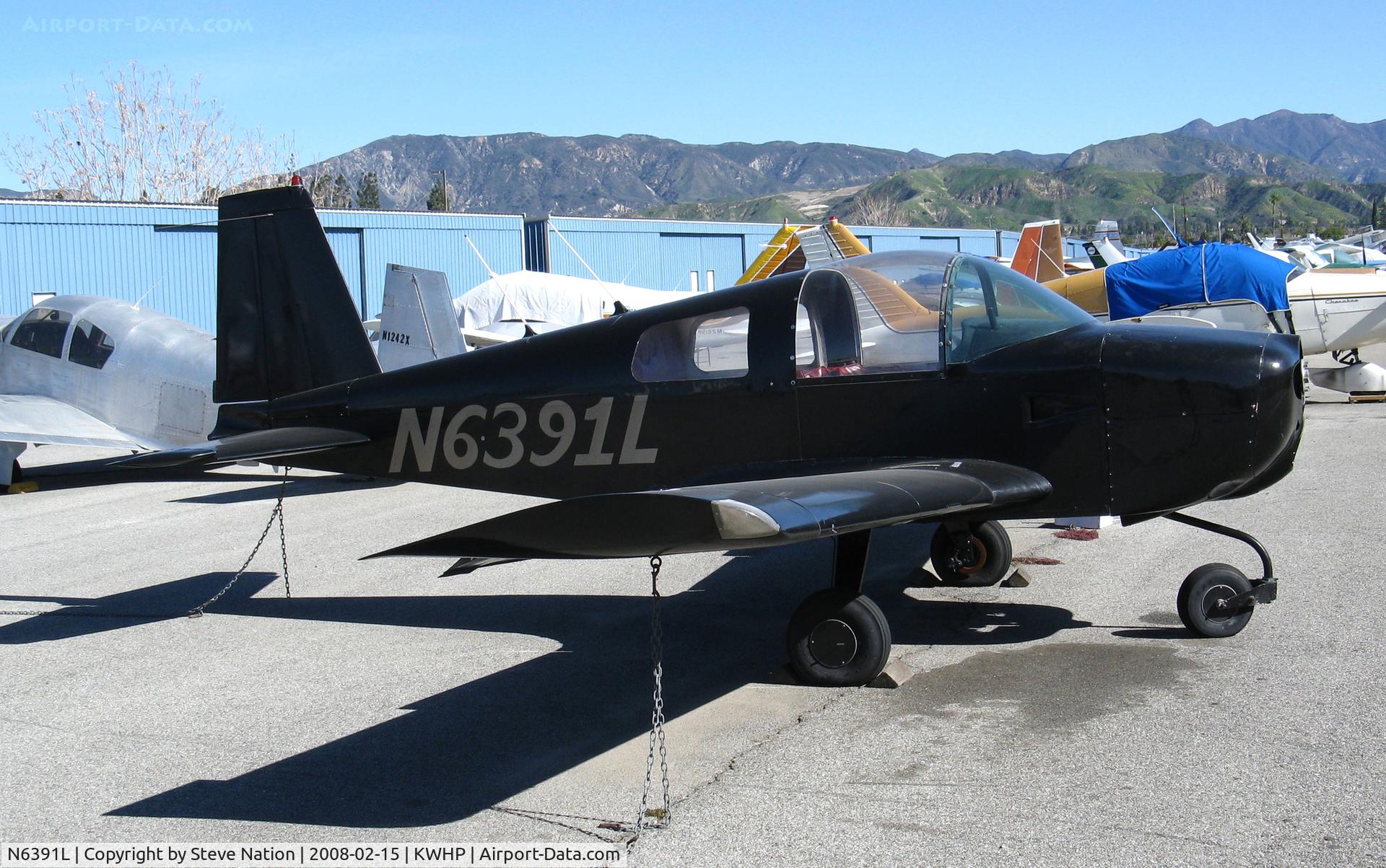 N6391L, 1972 American Aviation AA-1A Trainer C/N AA1A-0391, All black 1972 American Aviation AA-1A minus prop @ Whiteman Airport, Pacoima, CA