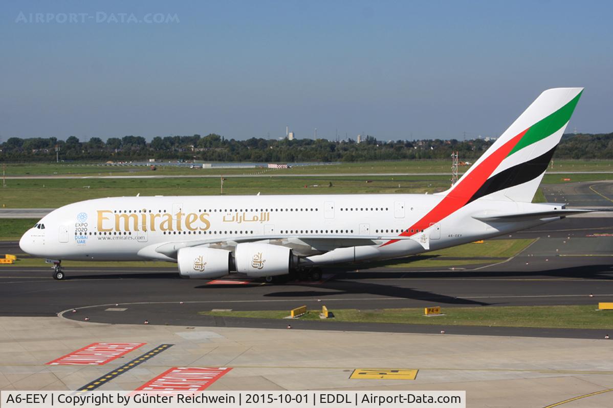 A6-EEY, 2014 Airbus A380-861 C/N 157, On the way to Terminal C