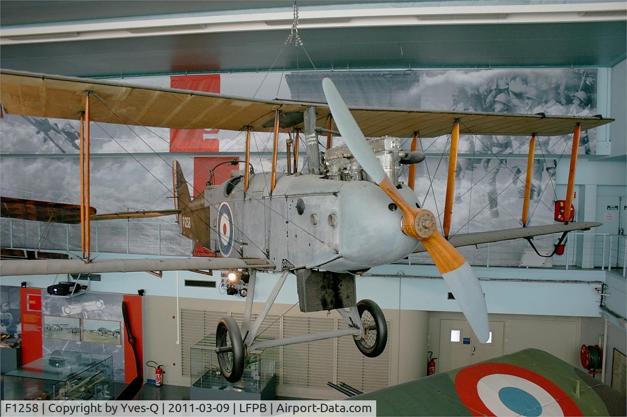 F1258, De Havilland DH-9 C/N Not found F1258, De Havilland DH-9, Preserved at Air and Space Museum, Paris-Le Bourget (LFPB-LBG)