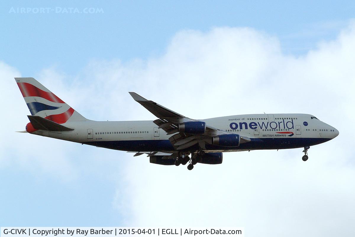 G-CIVK, 1997 Boeing 747-436 C/N 25818, Boeing 747-436 [25818] (British Airways) Home~G 01/04/2015. On approach 27L.