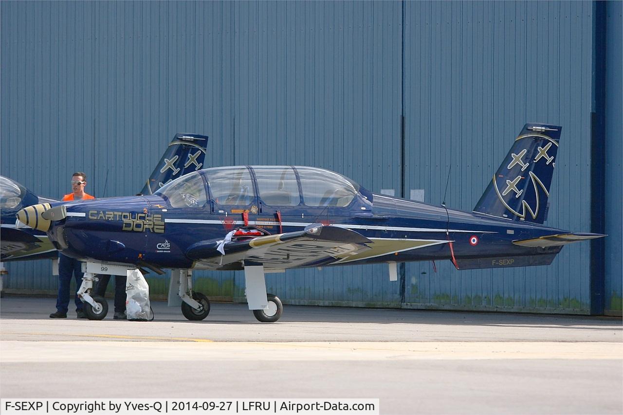 F-SEXP, Socata TB-30 Epsilon C/N 99, Socata TB30 Epsilon, French Air Force Aerobatics Team Cartouche Doré, Morlaix-Ploujean airport (LFRU-MXN) air show in september 2014