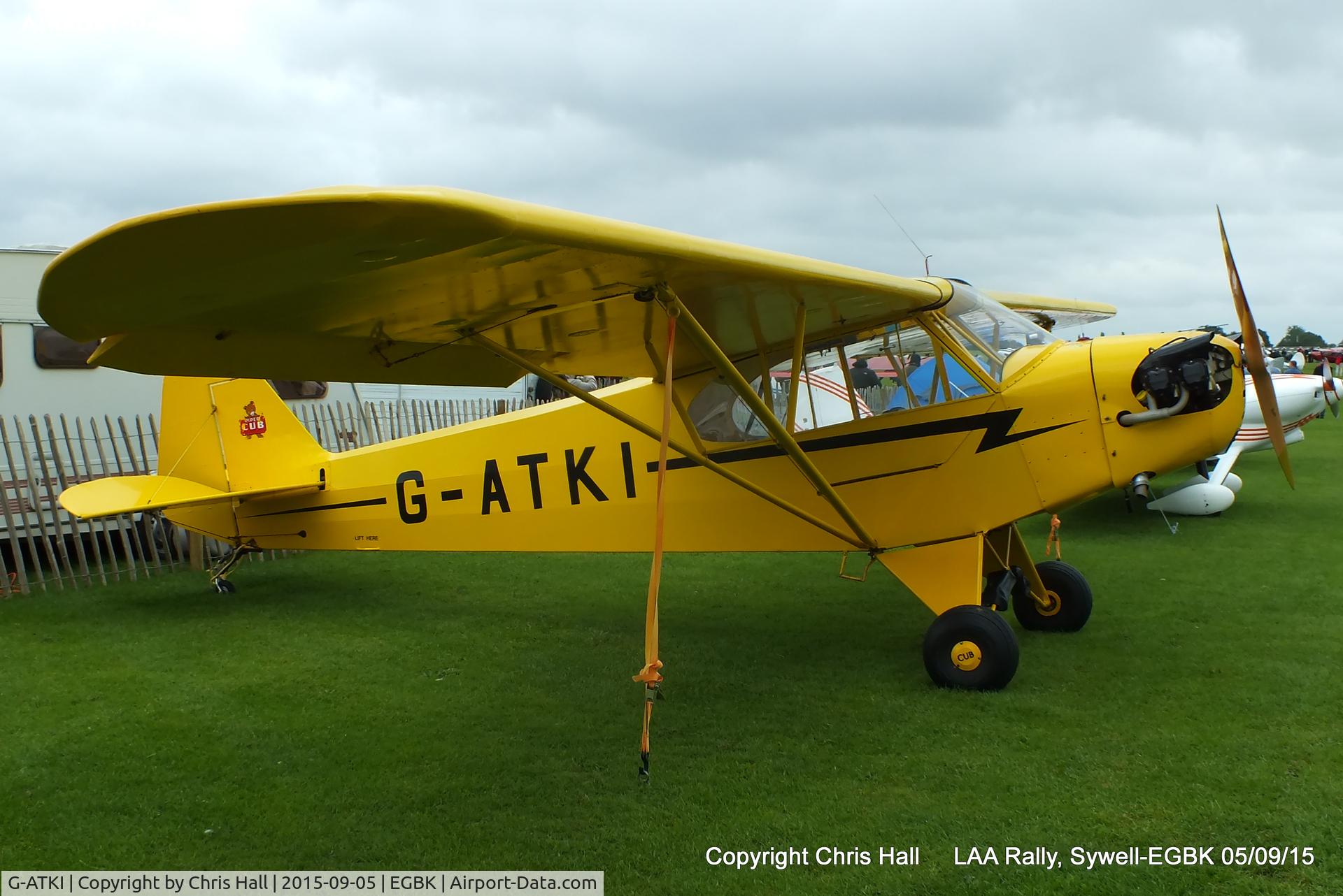 G-ATKI, 1946 Piper J3C-65 Cub Cub C/N 17545, at the LAA Rally 2015, Sywell