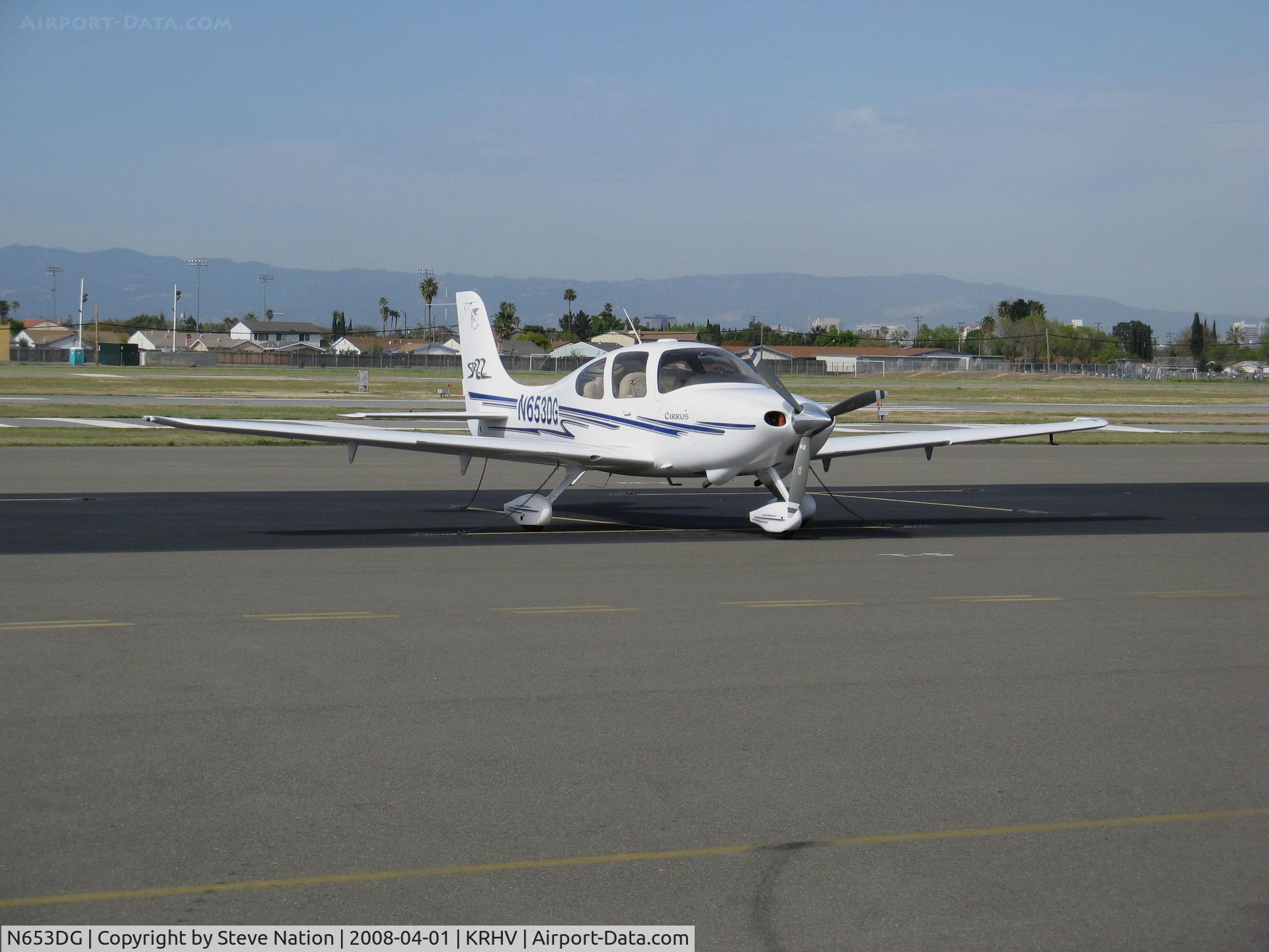 N653DG, 2003 Cirrus SR22 C/N 0522, Another shot of this 2003 Cirrus SR22 on transient ramp @ Reid-Hillview Airport, San Jose, CA