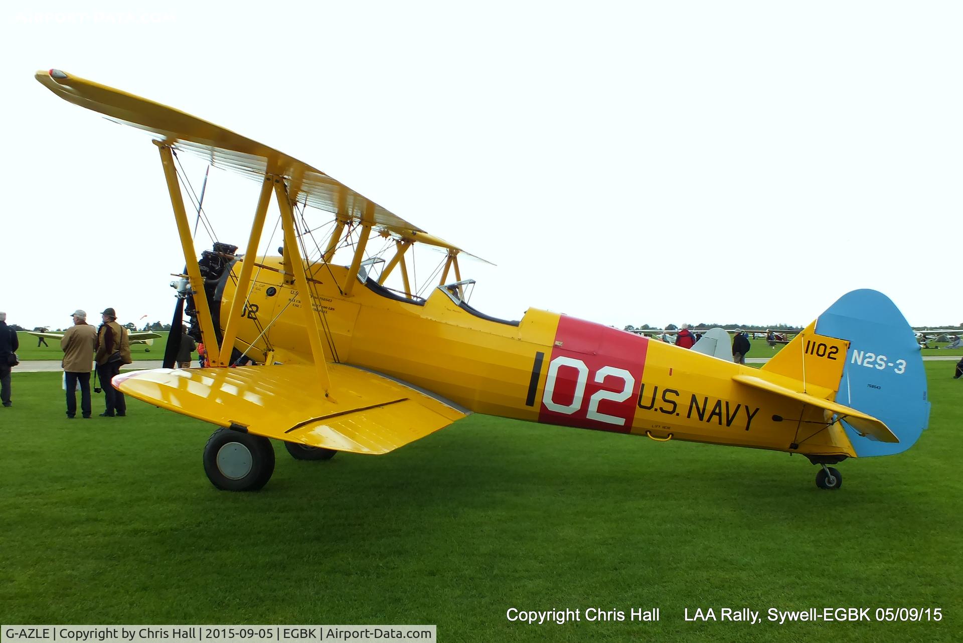 G-AZLE, 1940 Boeing E-75 C/N 75-8543, at the LAA Rally 2015, Sywell