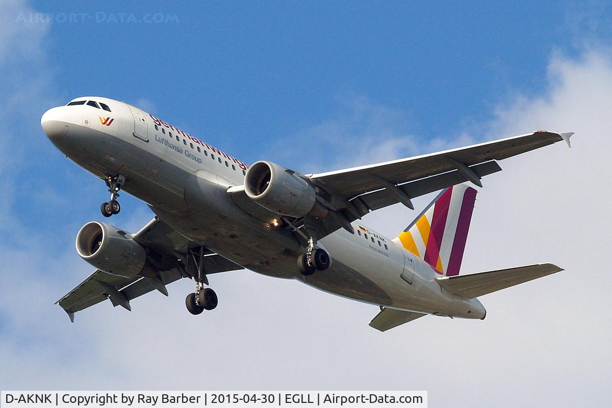 D-AKNK, 1999 Airbus A319-112 C/N 1077, Airbus A319-112 [1077] (Germanwings) Home~G 30/04/2015. On approach 27R.