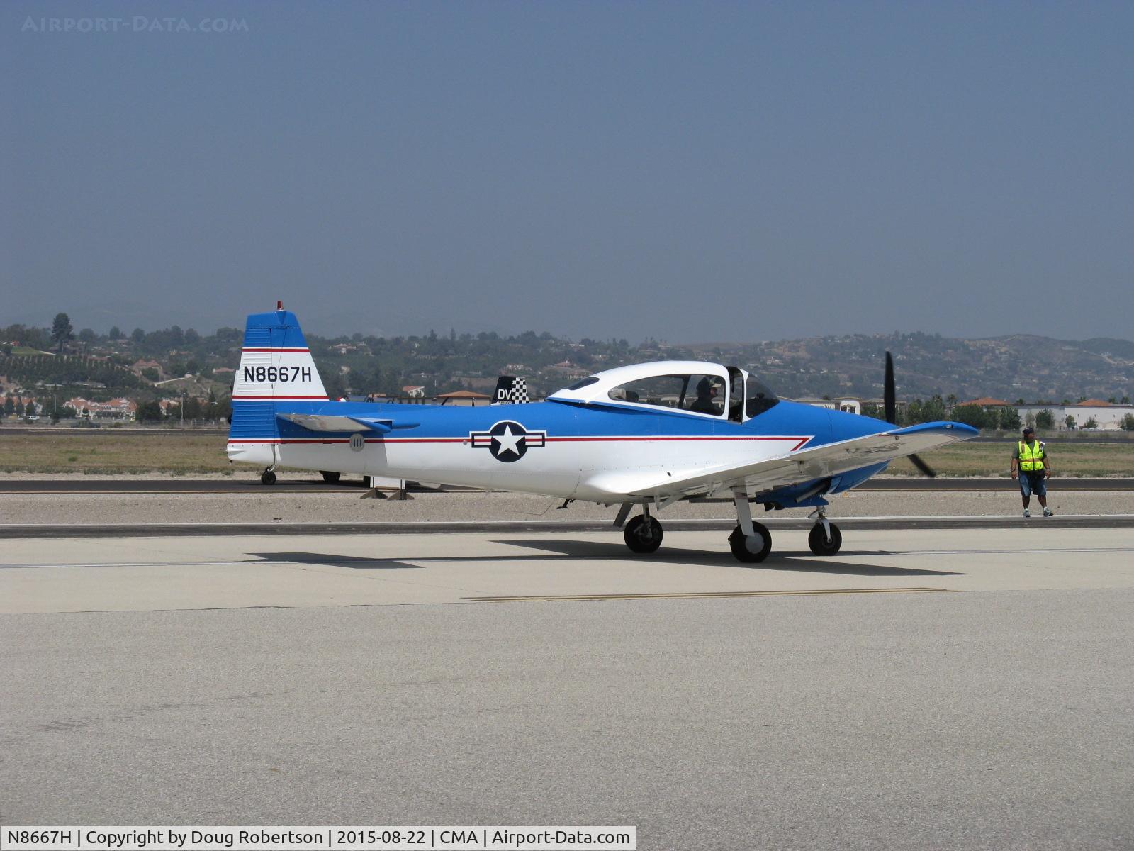 N8667H, 1947 North American Navion C/N NAV-4-667, 1947 North American NAVION, Continental I0-520 285 hp upgrade, taxi after landing Rwy 26
