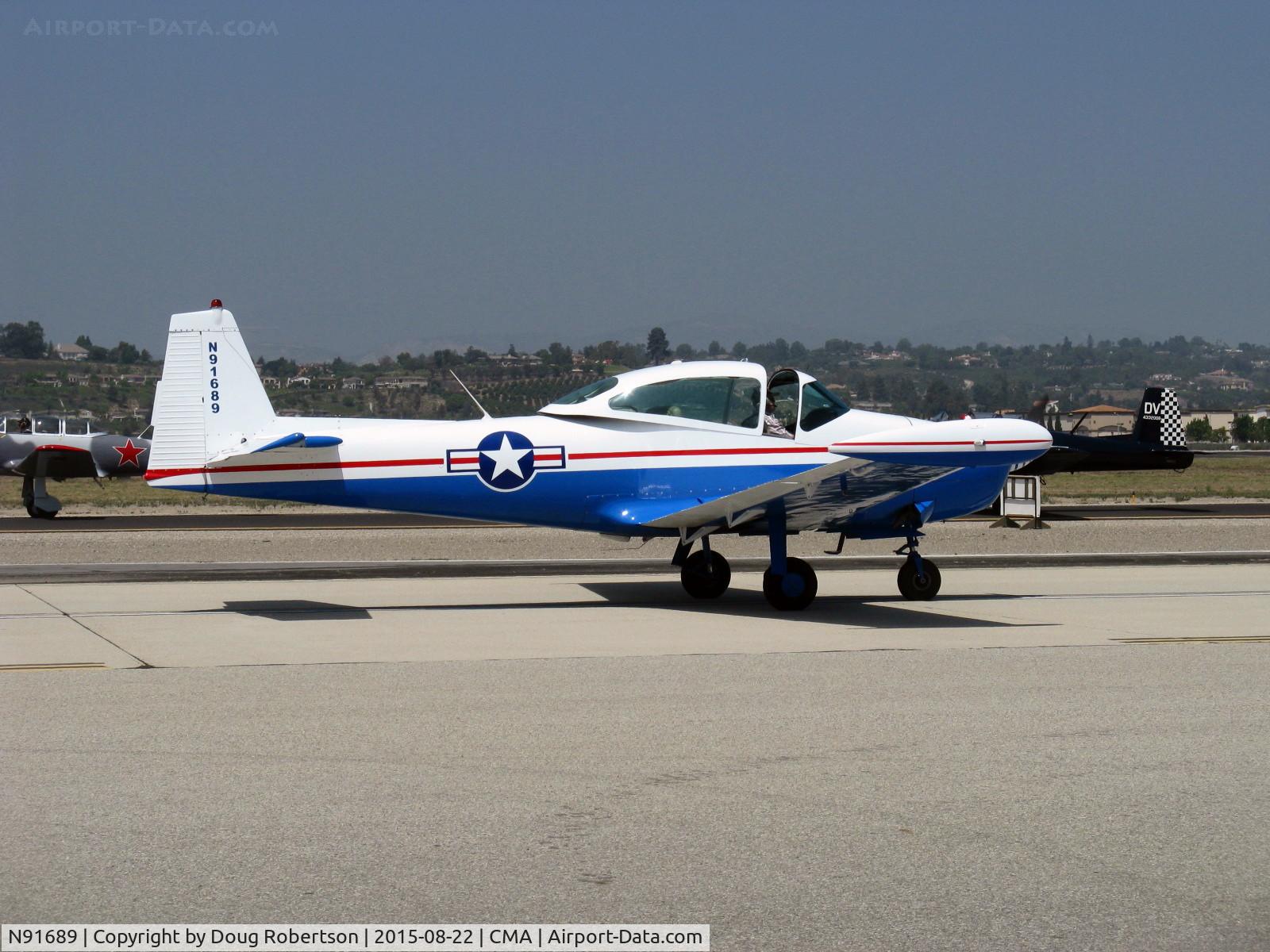 N91689, 1946 North American Navion (NA-145) C/N NAV-4-431, 1946 North American NAVION, Continental E-225 Upgrade, taxi after landing Rwy 26