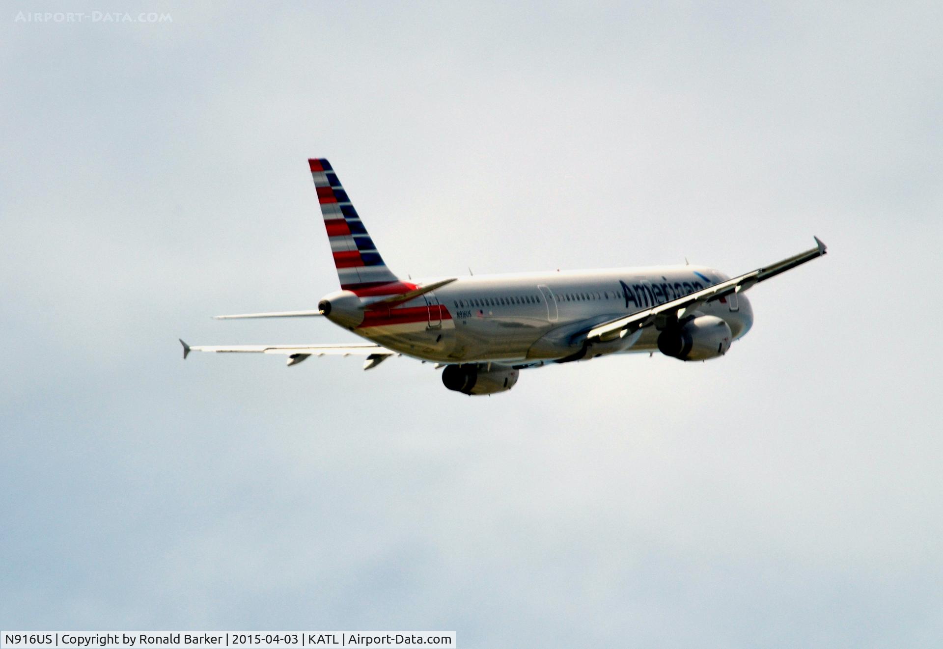 N916US, 2014 Airbus A321-231 C/N 6420, Takeoff Atlanta