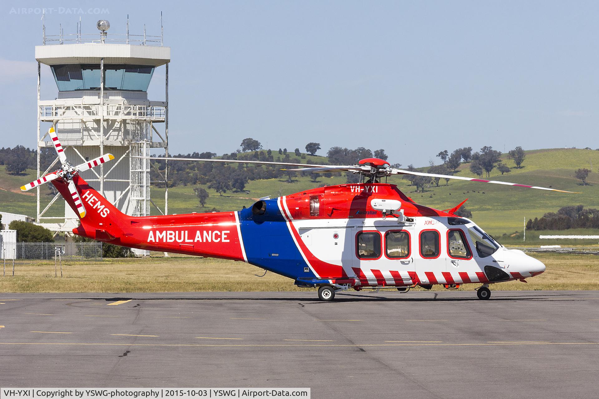 VH-YXI, 2015 AgustaWestland AW-139 C/N 31618, Australian Helicopters (VH-YXI), operated for Ambulance Victoria, AgustaWestland AW139 at Wagga Wagga Airport.