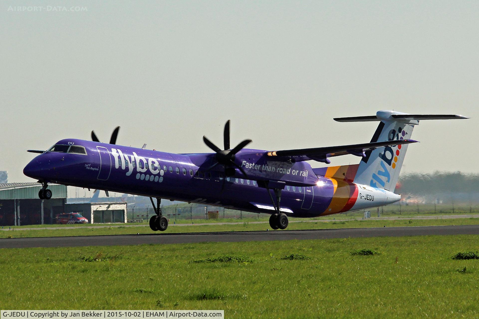 G-JEDU, 2004 De Havilland Canada DHC-8-402Q Dash 8 C/N 4089, Departing from Schiphol
